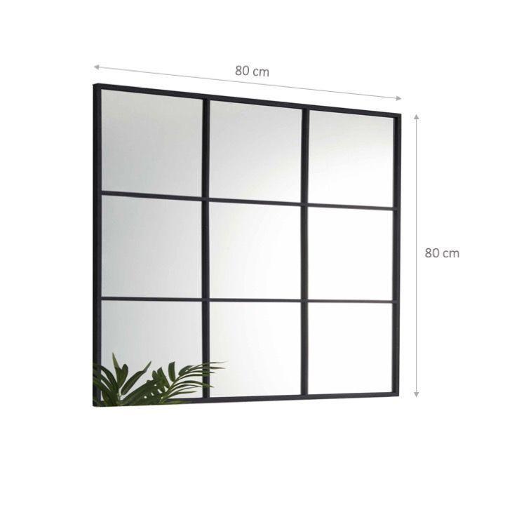 Espejo Cuadrado Negro 80 cm-3