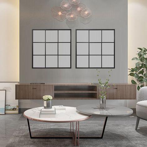 Espejo Cuadrado Negro 80 cm-6