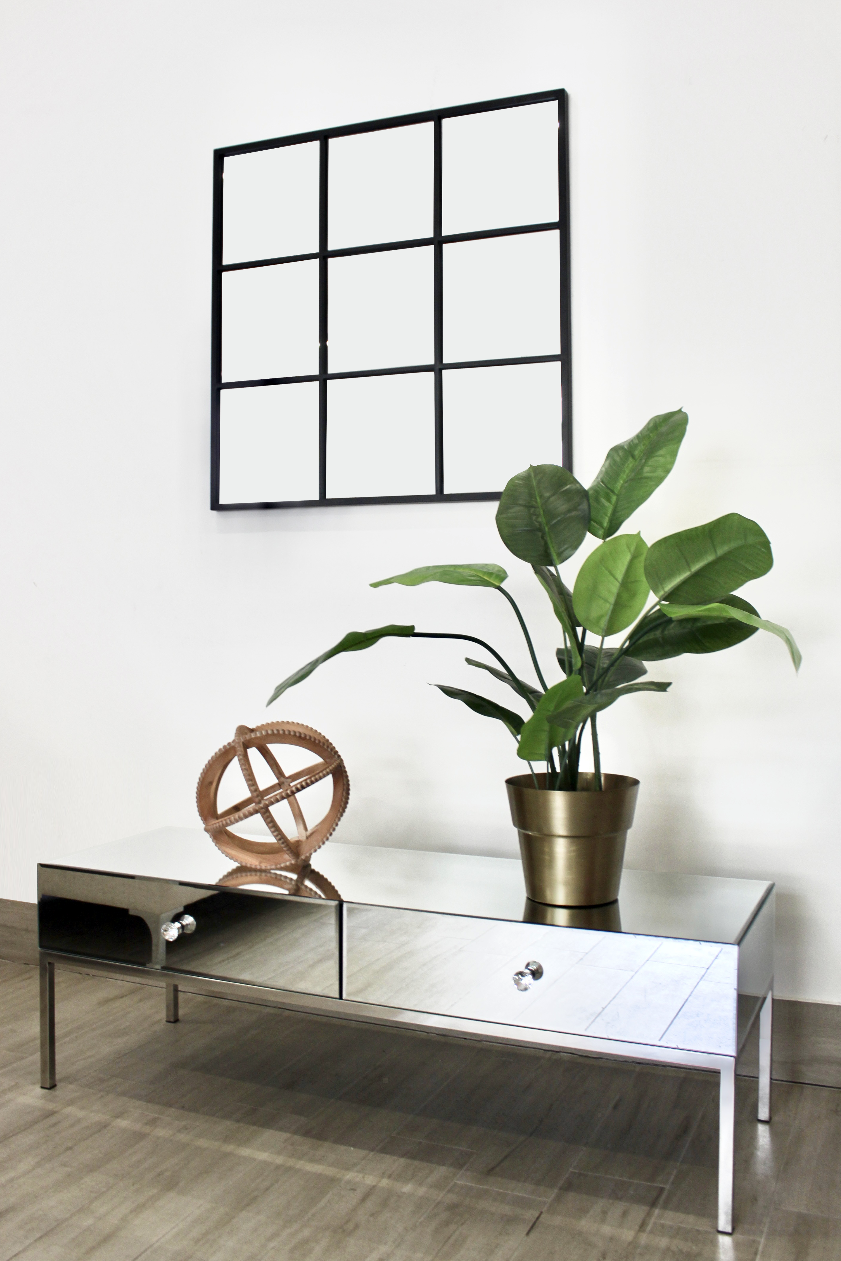 Espejo Cuadrado Negro 80 cm-2