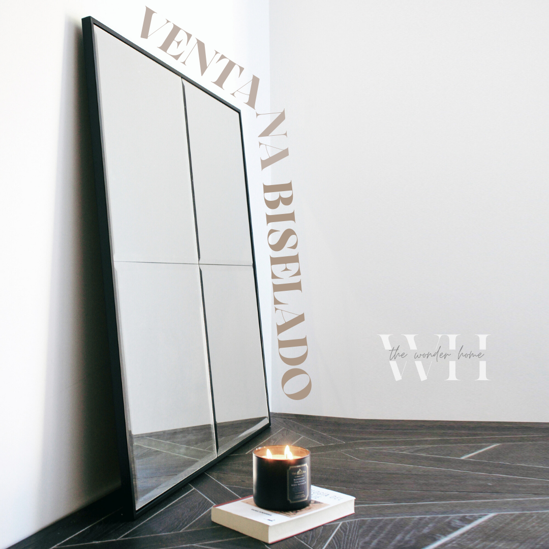 Espejo Rectangular Biselado Negro 90x80 cm-6