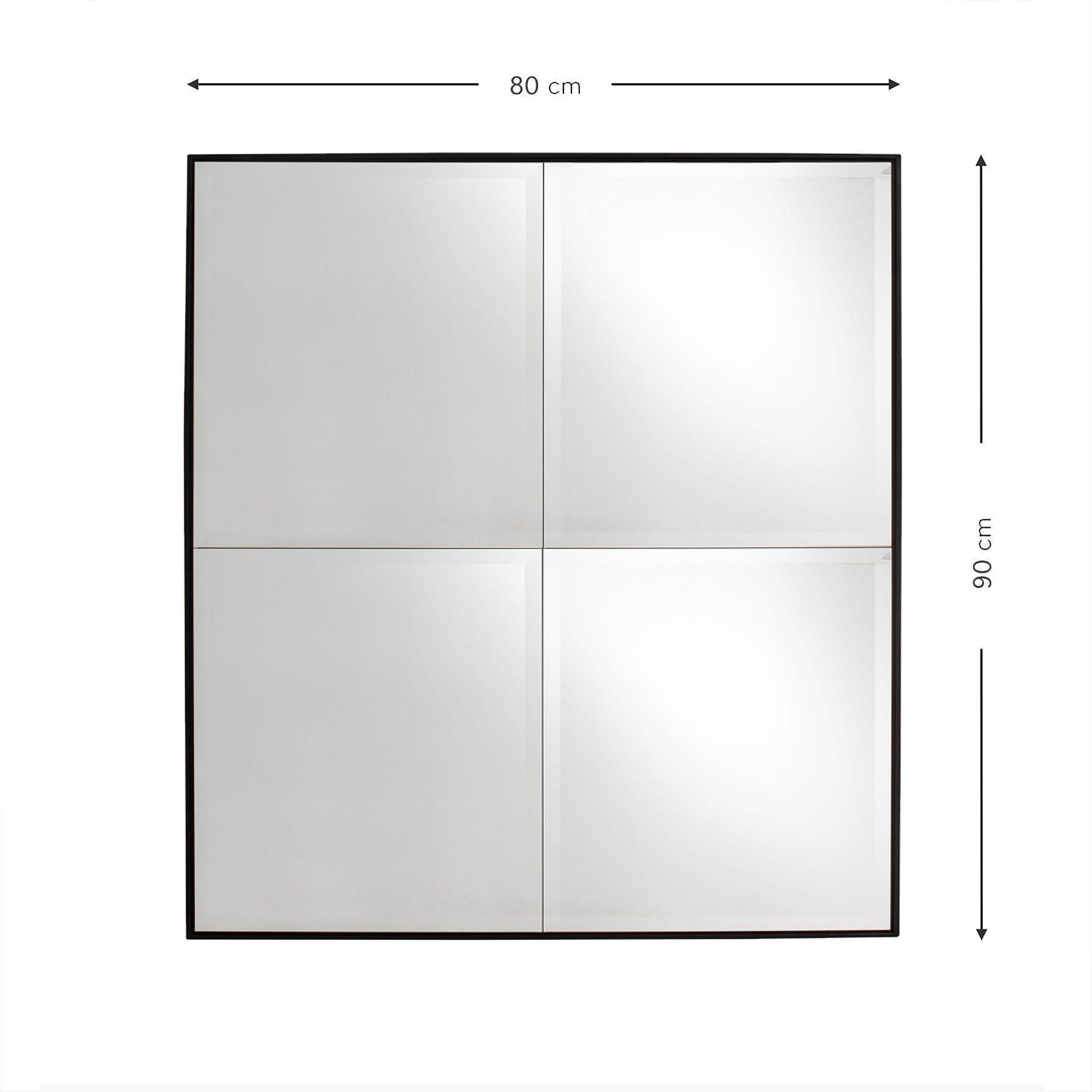 Espejo Rectangular Biselado Negro 90x80 cm-5