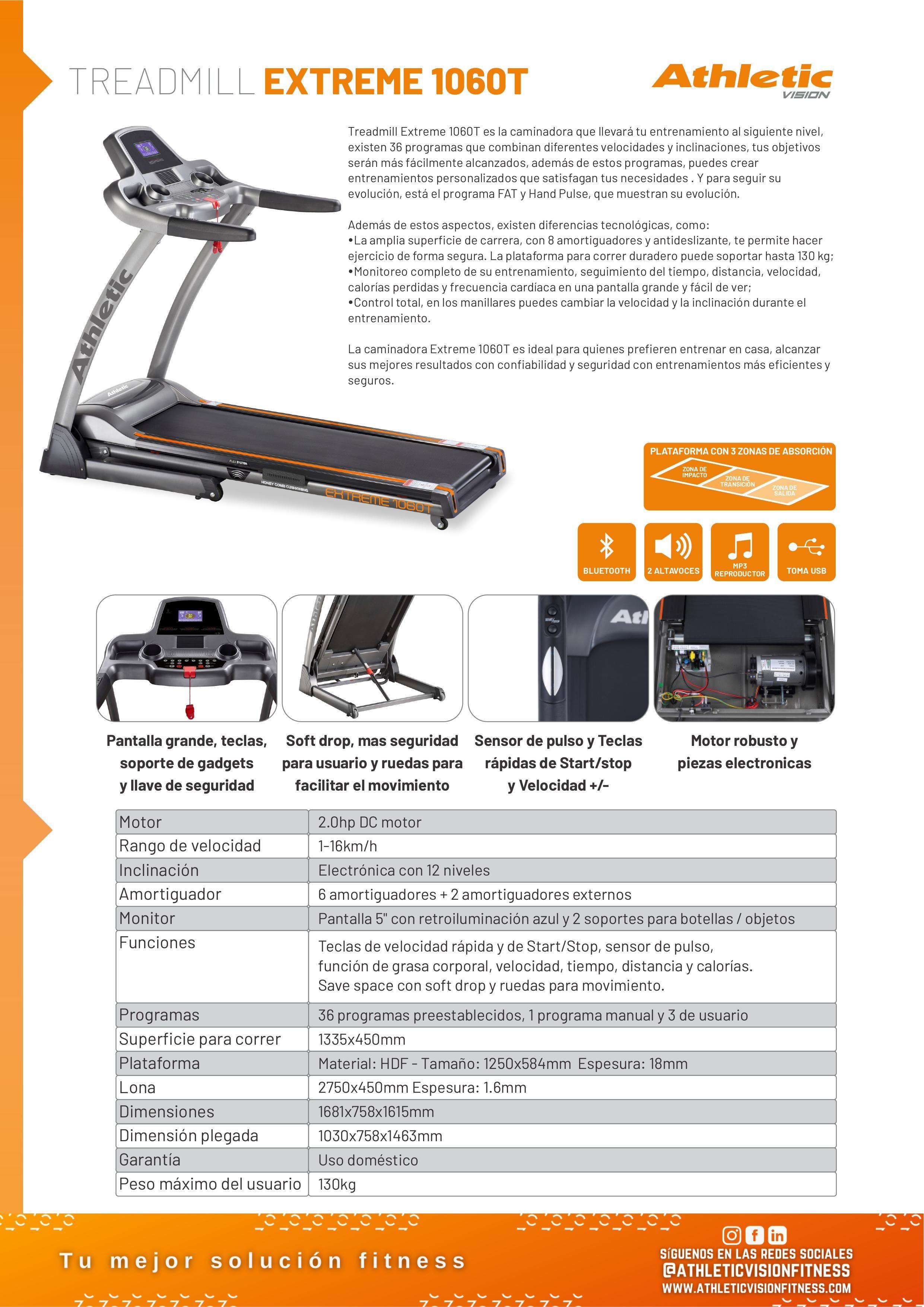 Trotadora Athletic Extreme 1060t 220v-19