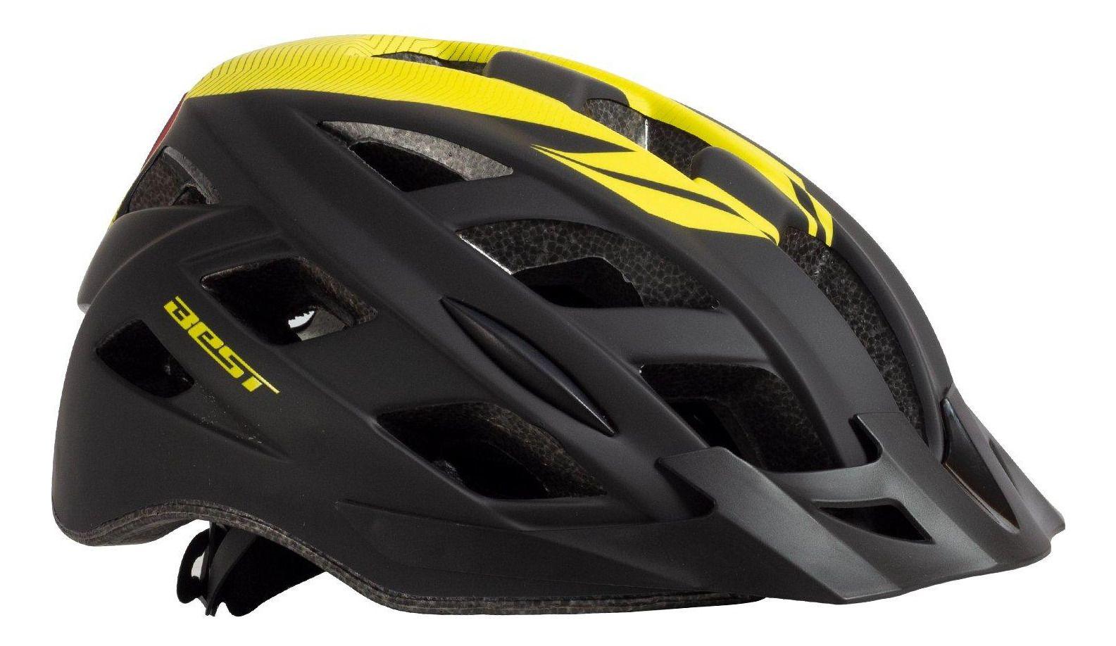 Casco Best Negro/amarillo Talla M Con Luz-0