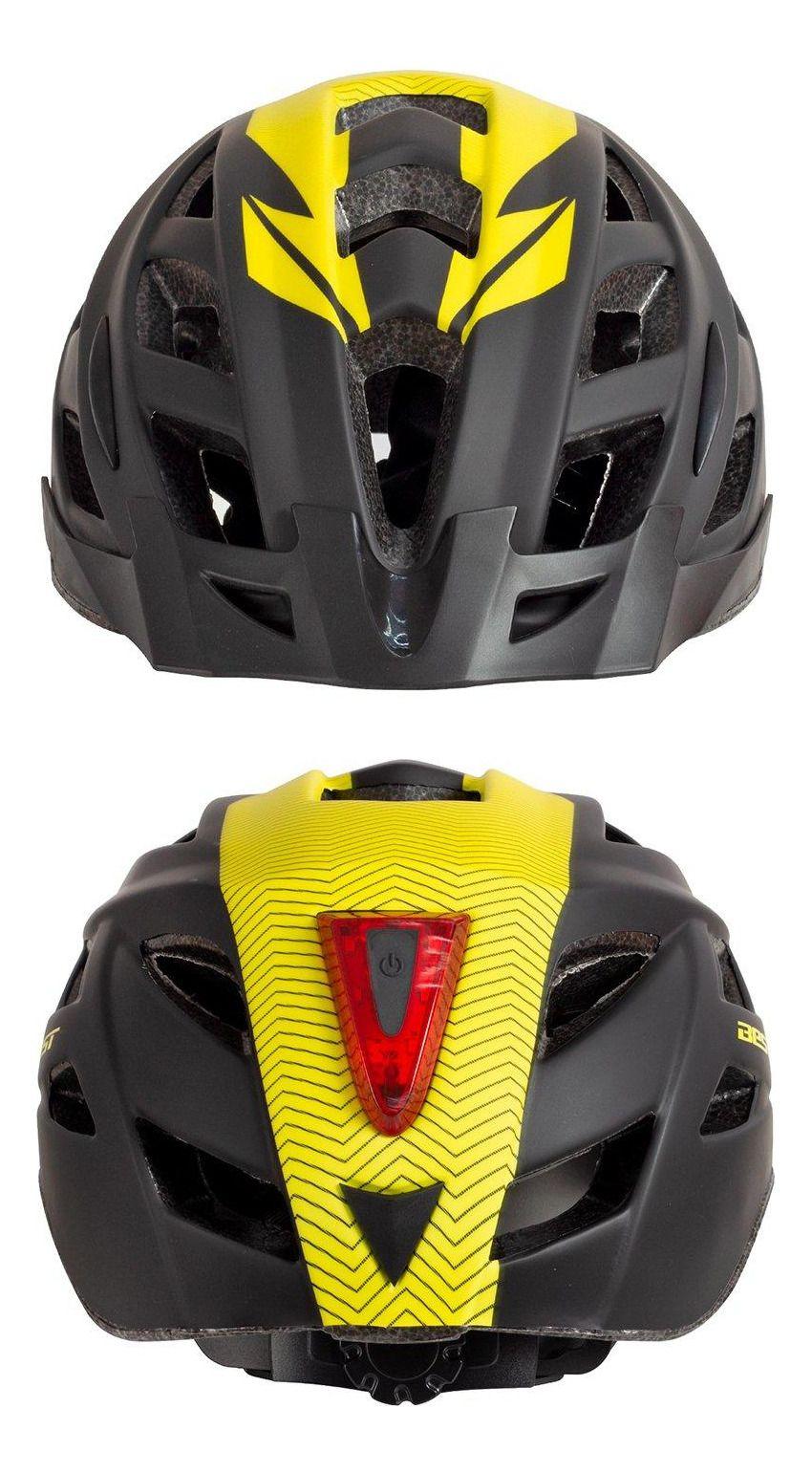 Casco Best Negro/amarillo Talla M Con Luz-1