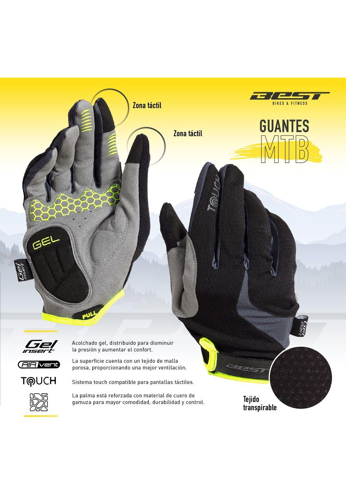 GUANTE LARGO BEST NEGRO/NARANJA NEON TALLA L-3