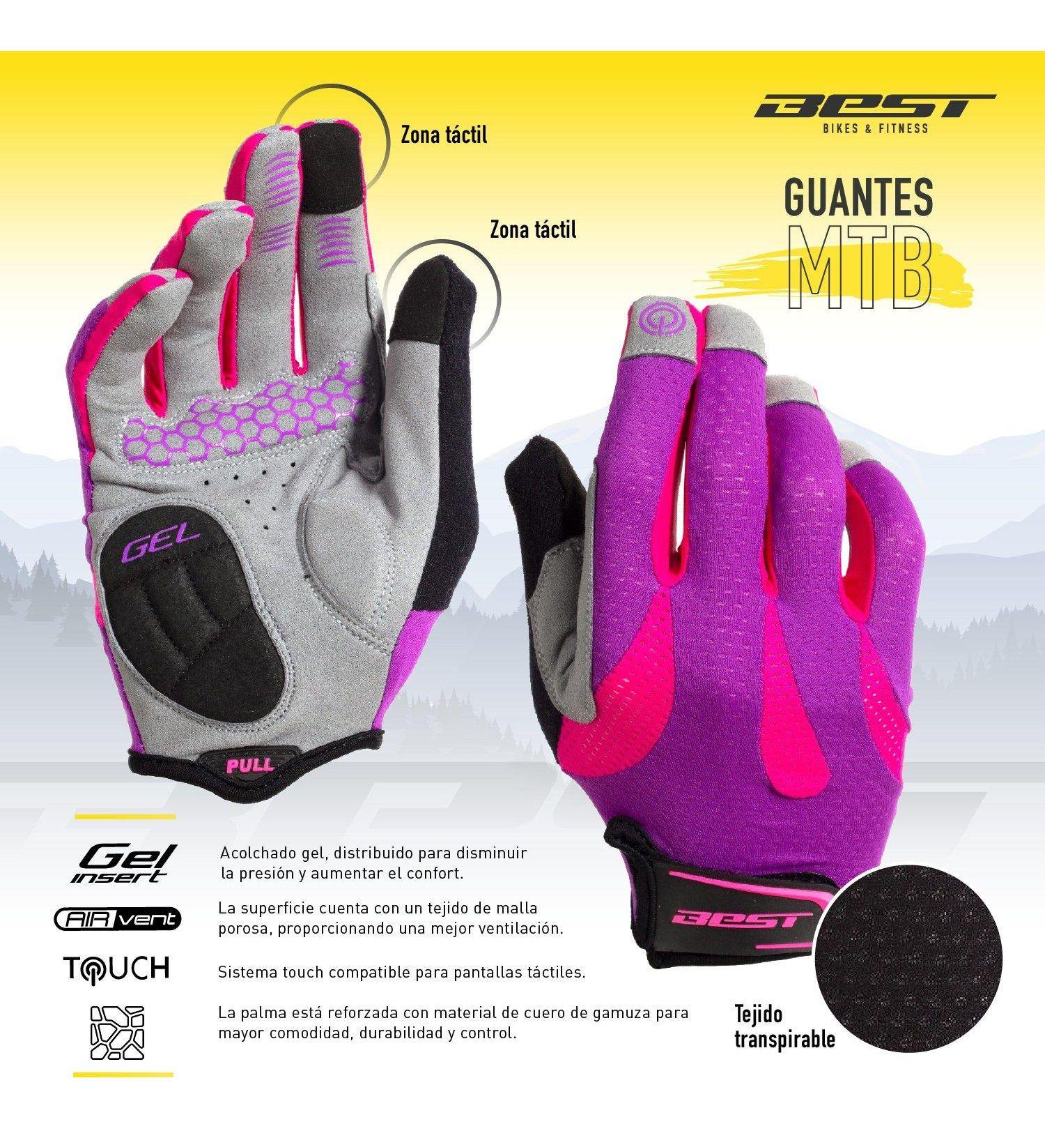 Guante Largo Best Mujer Morado/fucsia Talla S-3