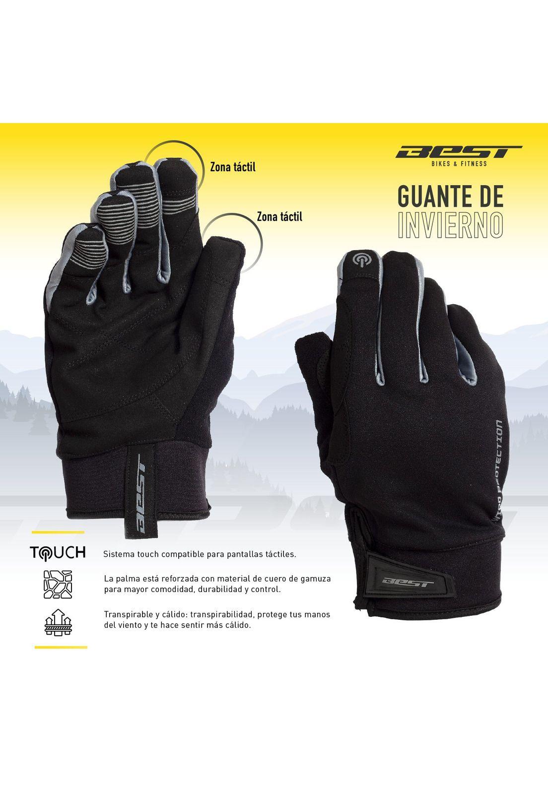 GUANTE BEST INVIERNO WIND PROTECT NEGRO/GRIS TALLA M-3