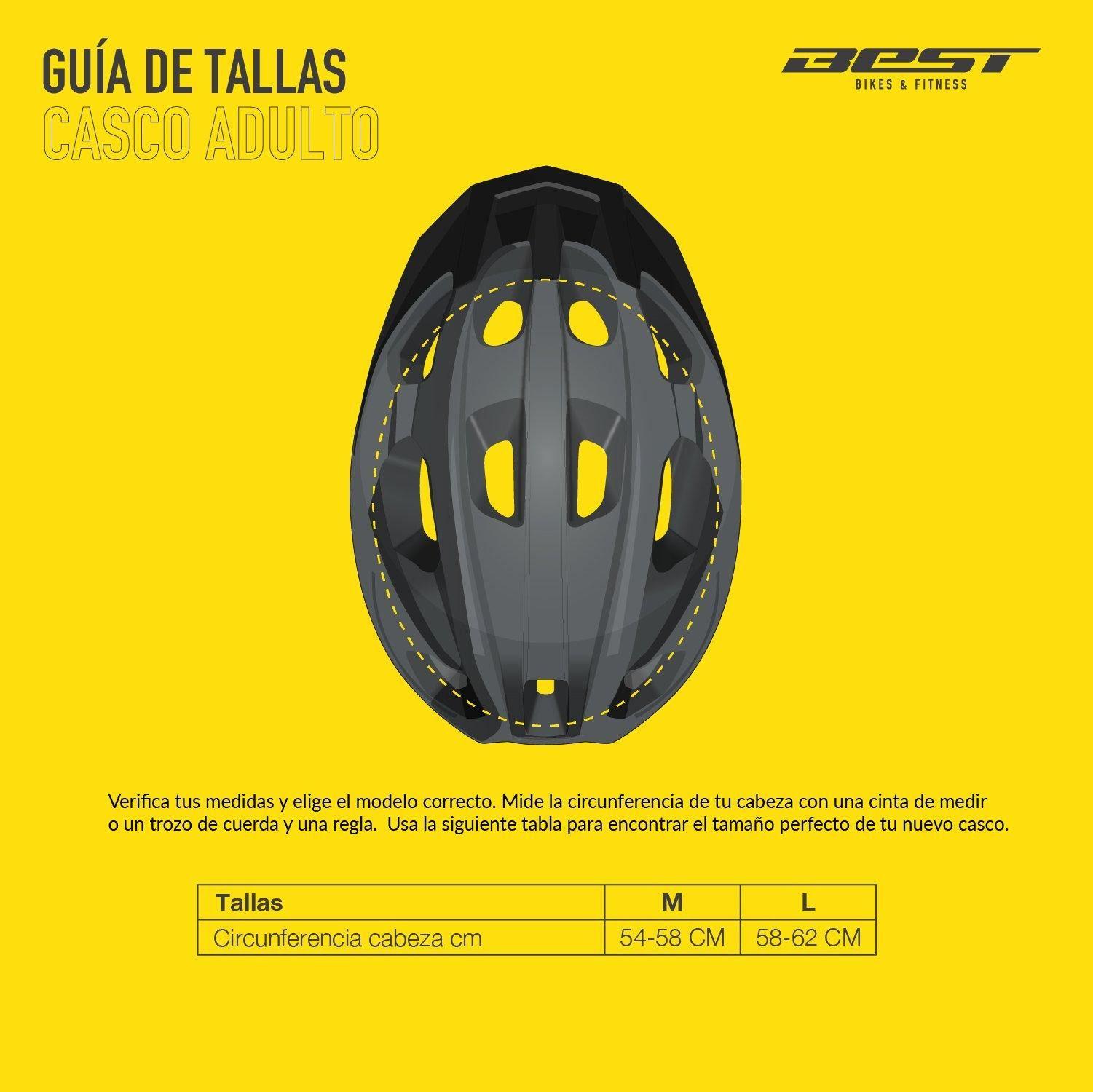 Casco Best Negro/amarillo Talla L Con Luz-4