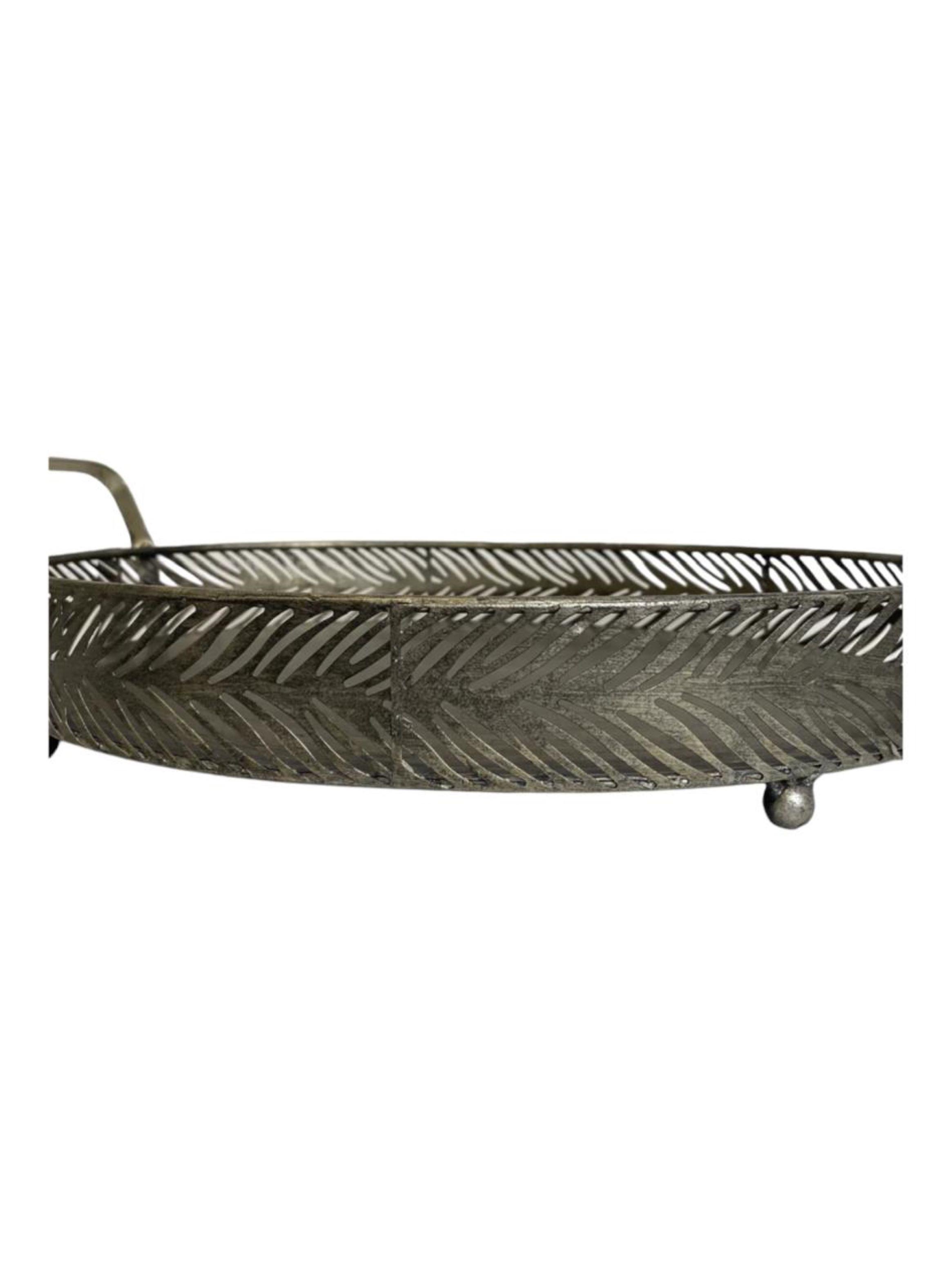 Bandeja metal hoja ovalada 45x30x6 cms -2