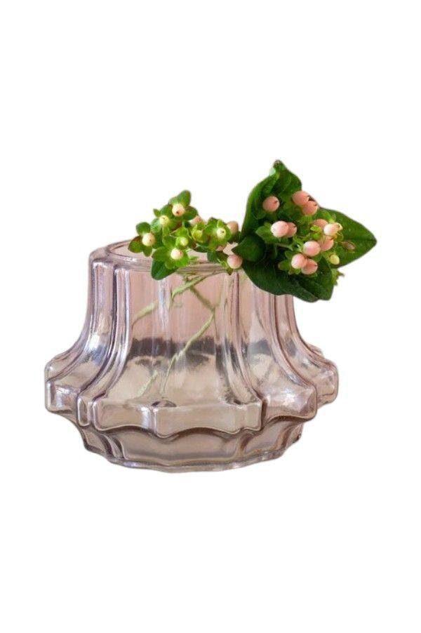 Florero vidrio palo rosa 24x24x13 cms-0