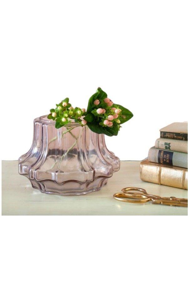 Florero vidrio palo rosa 24x24x13 cms-2