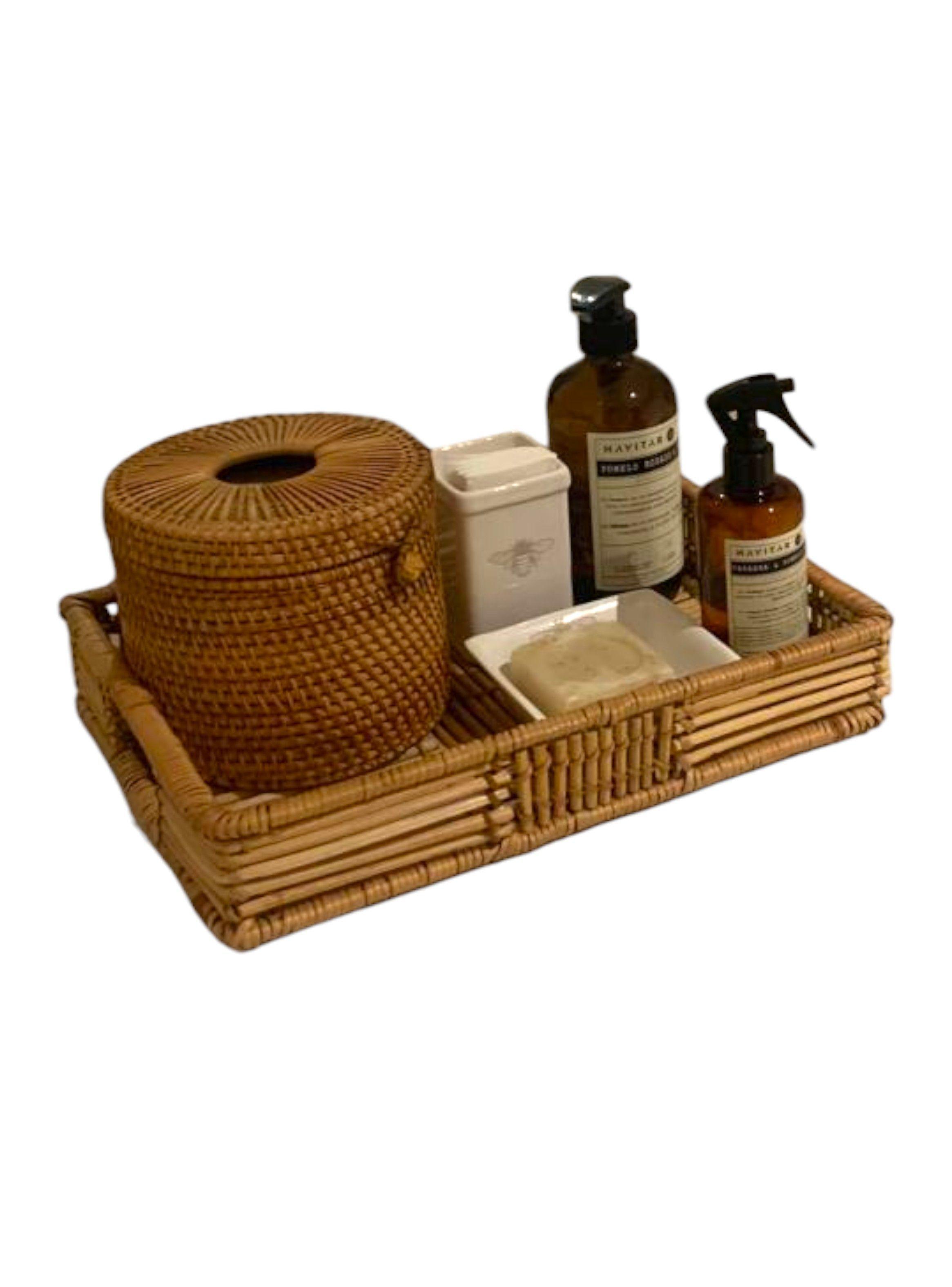 Bandeja rattan grande 41x30x8 cms-0
