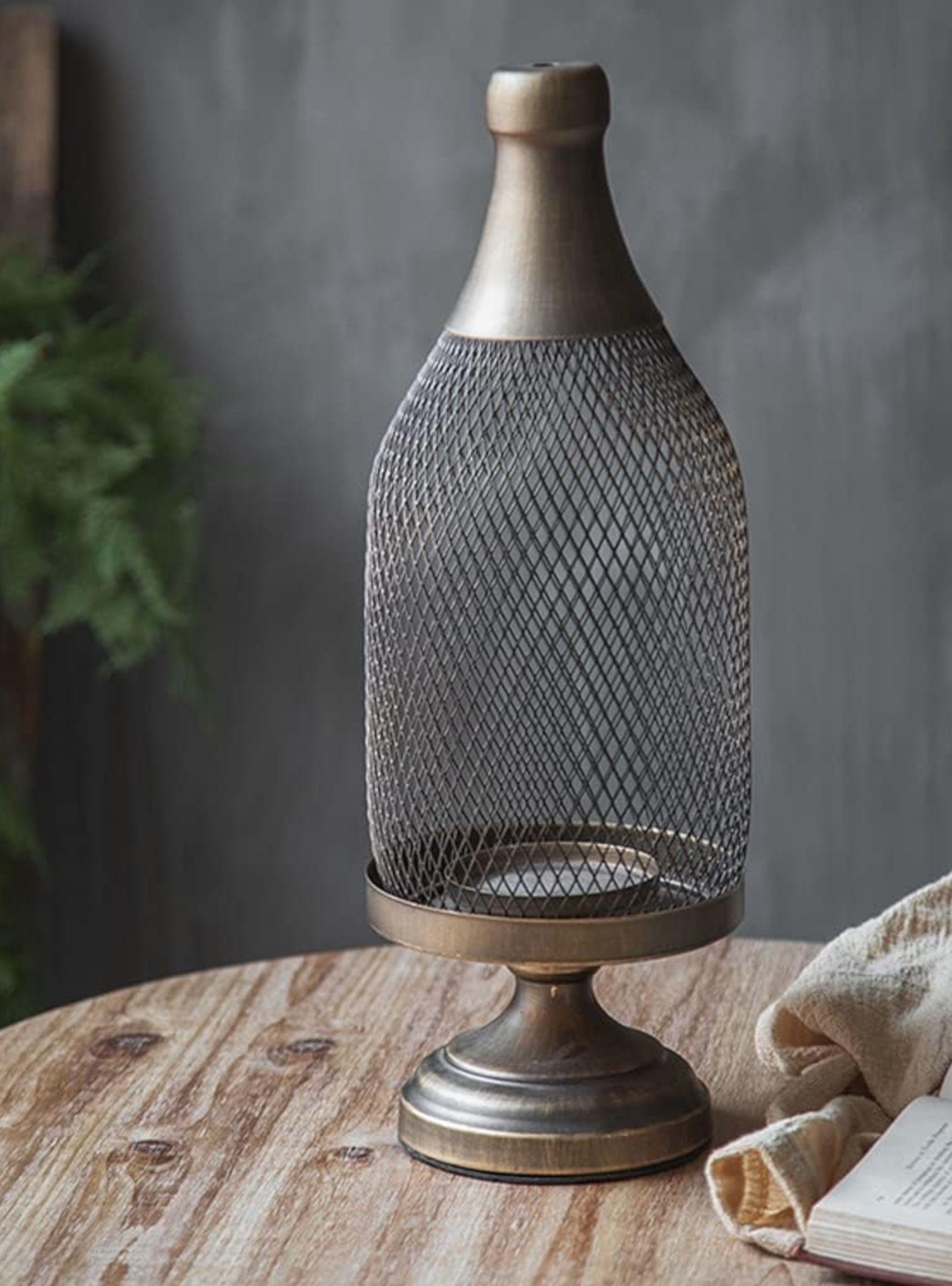 Candelabro malla dorado 41 cms-1