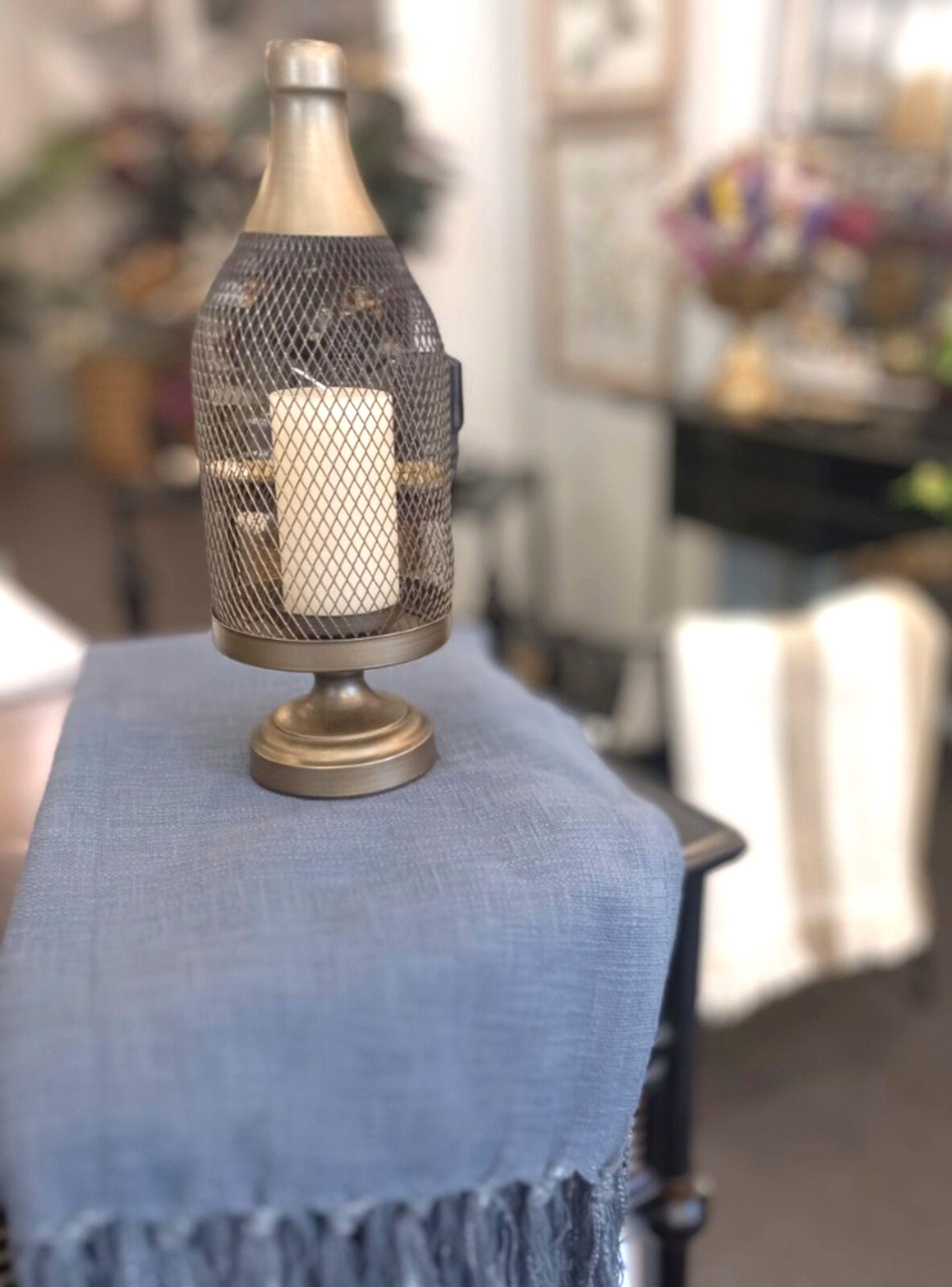 Candelabro malla dorado 41 cms-2