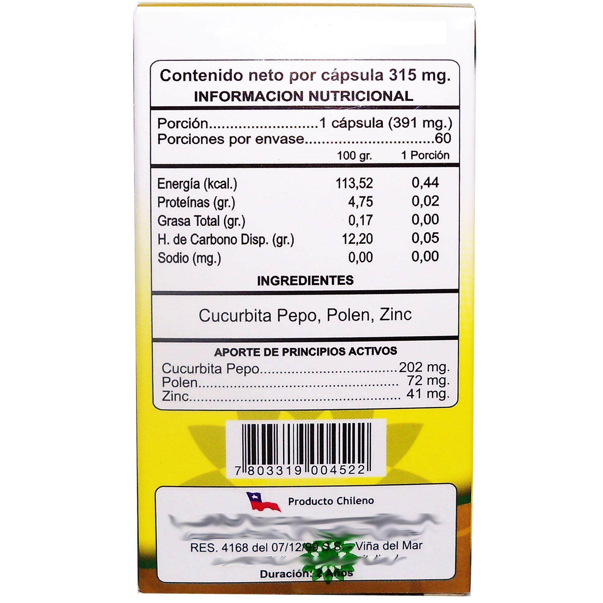 2 X AURA VITALIS CALABAZA PROST 315 MG 60 CAPSULAS-3