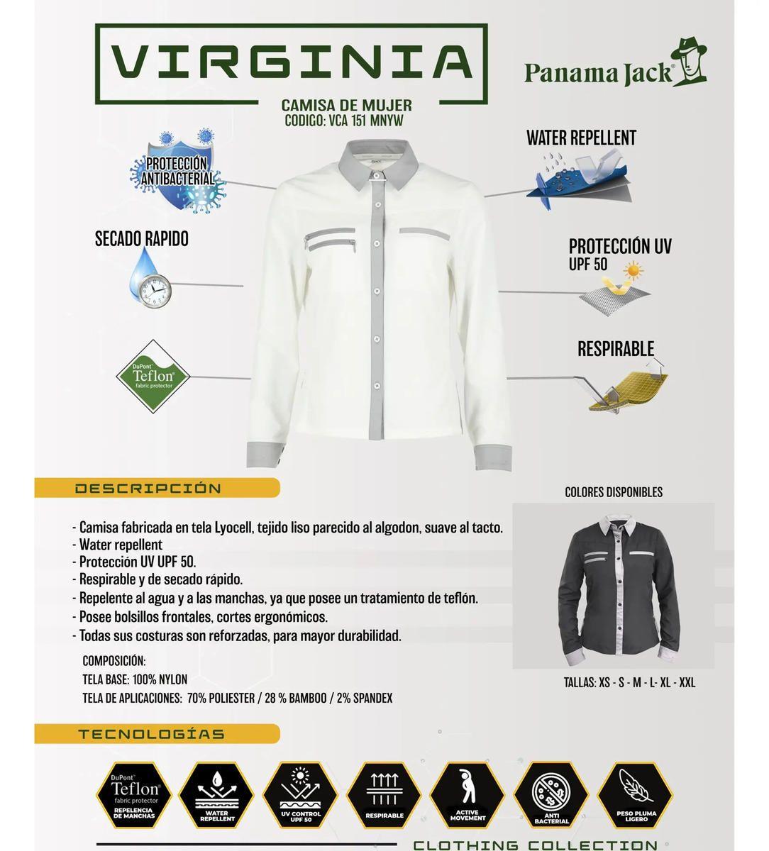  Camisa Técnica Mujer Water Repelent Panama Jack - J967-6