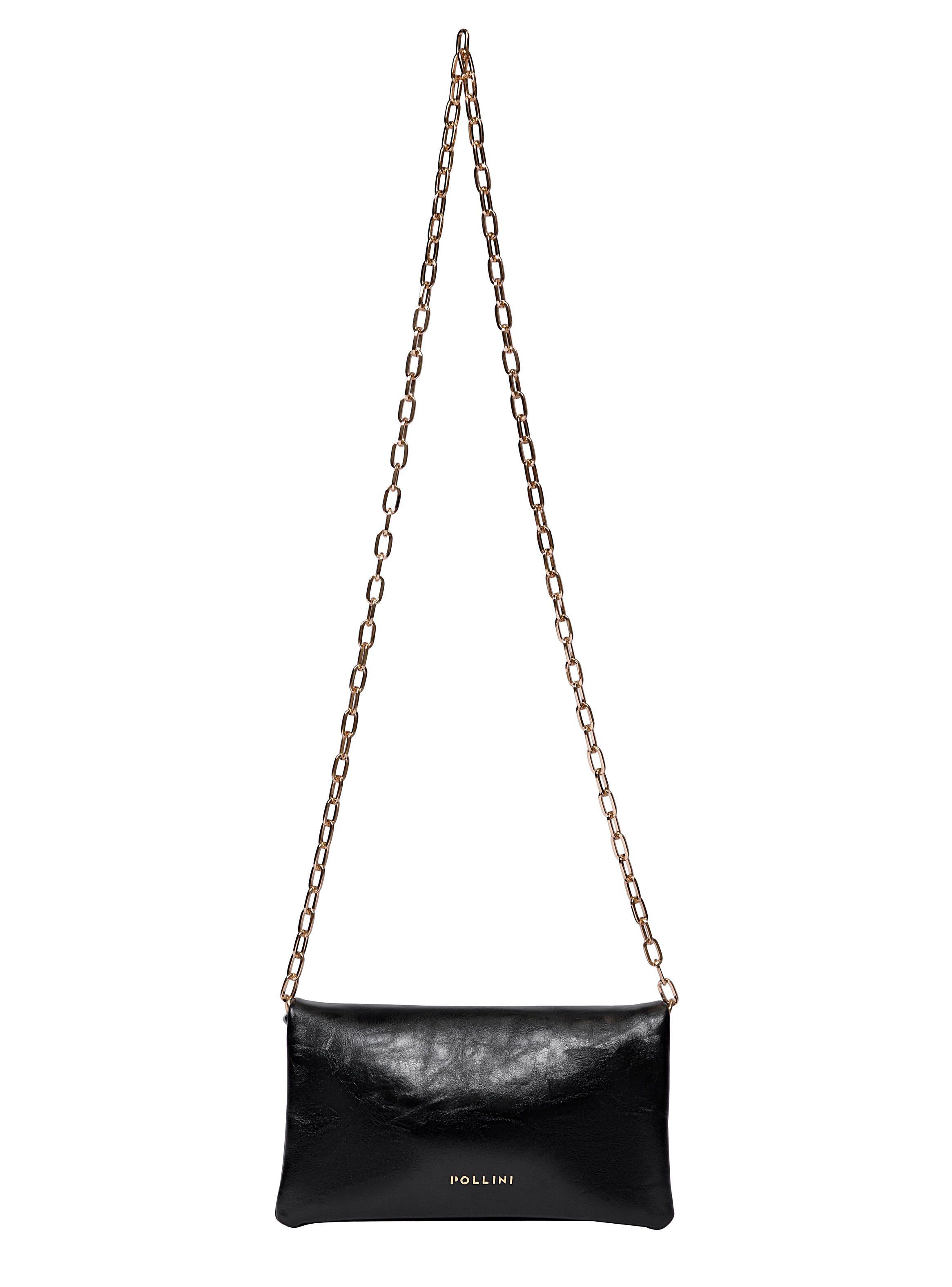 Cartera Fiesta efecto metalizado y Cadena Pollini - POM088X-2