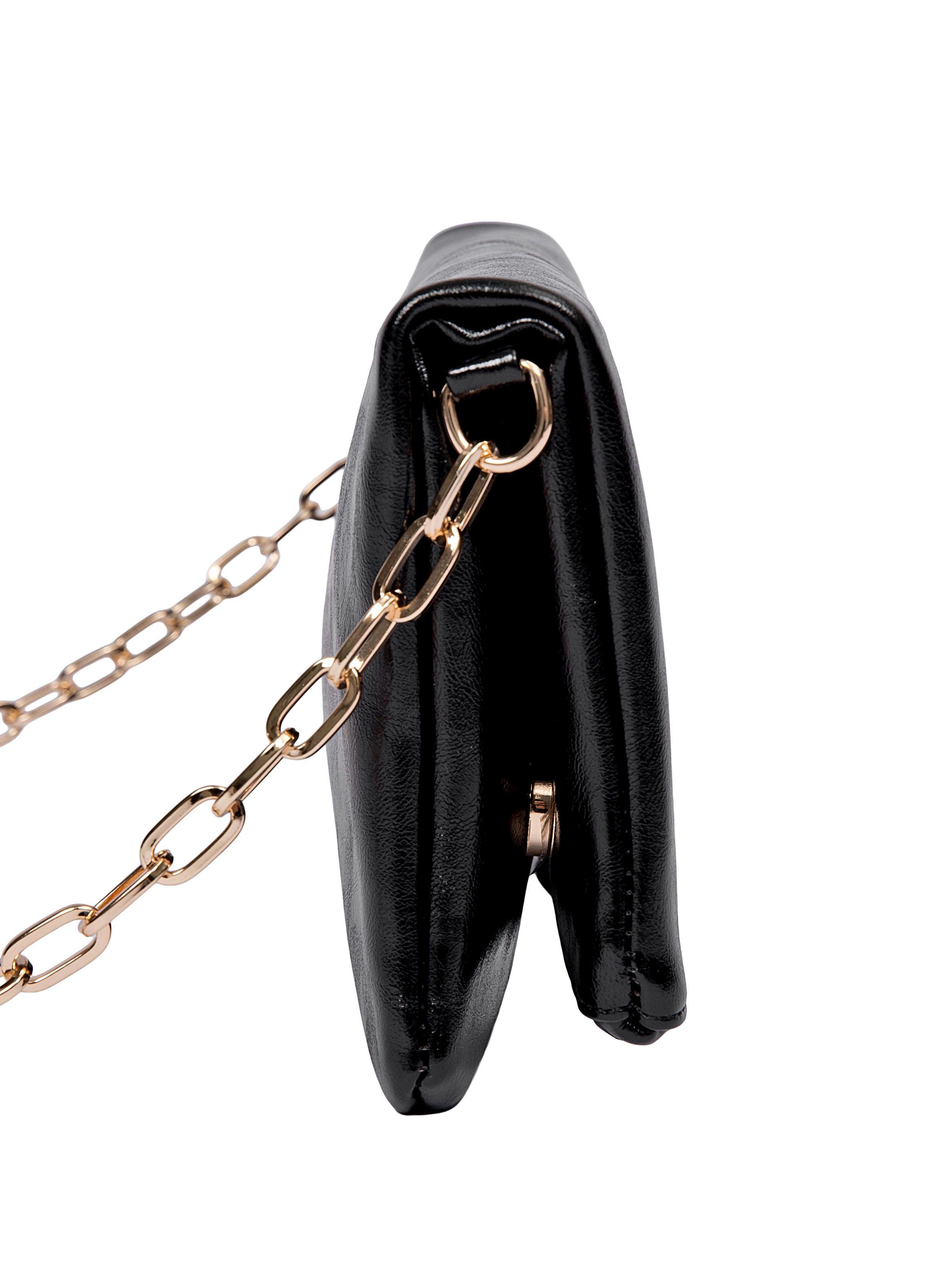 Cartera Fiesta efecto metalizado y Cadena Pollini - POM088X-4