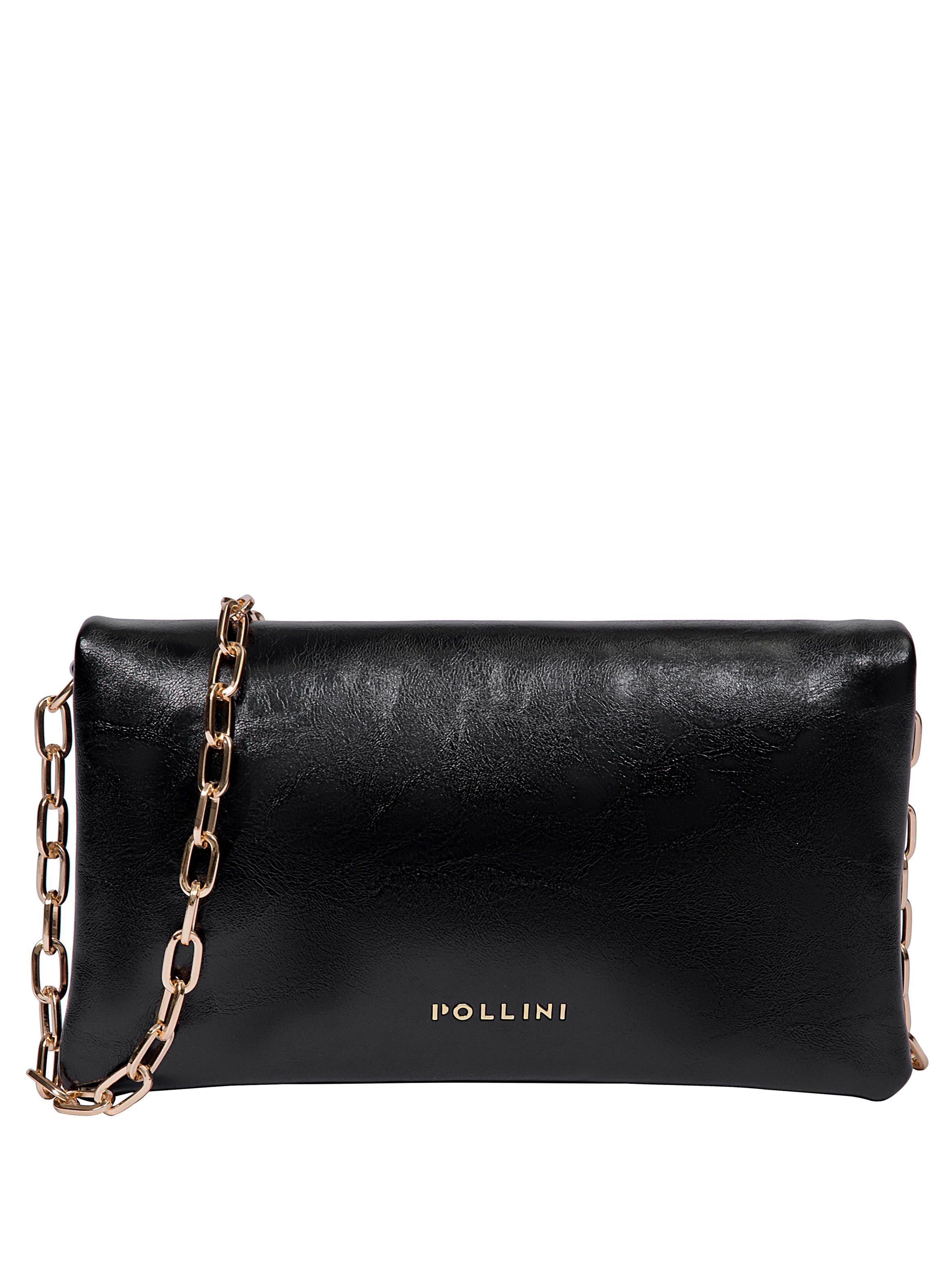 Cartera Fiesta efecto metalizado y Cadena Pollini - POM088X-7