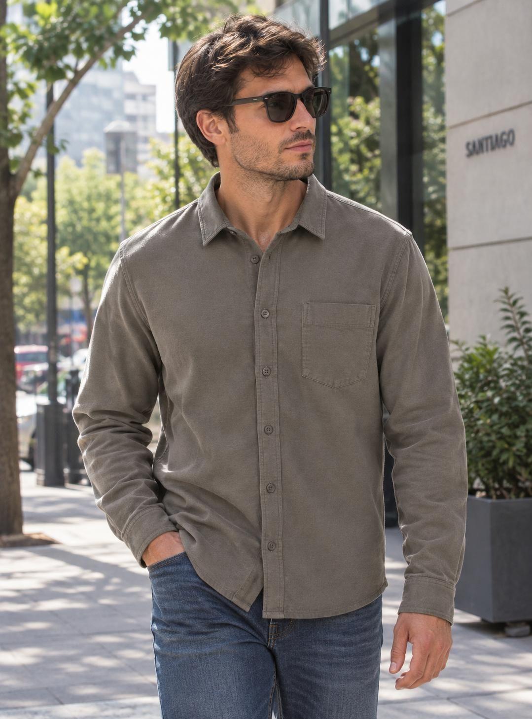 Camisa Hombre Manga Larga Textura Casual Panama Jack - L962-0