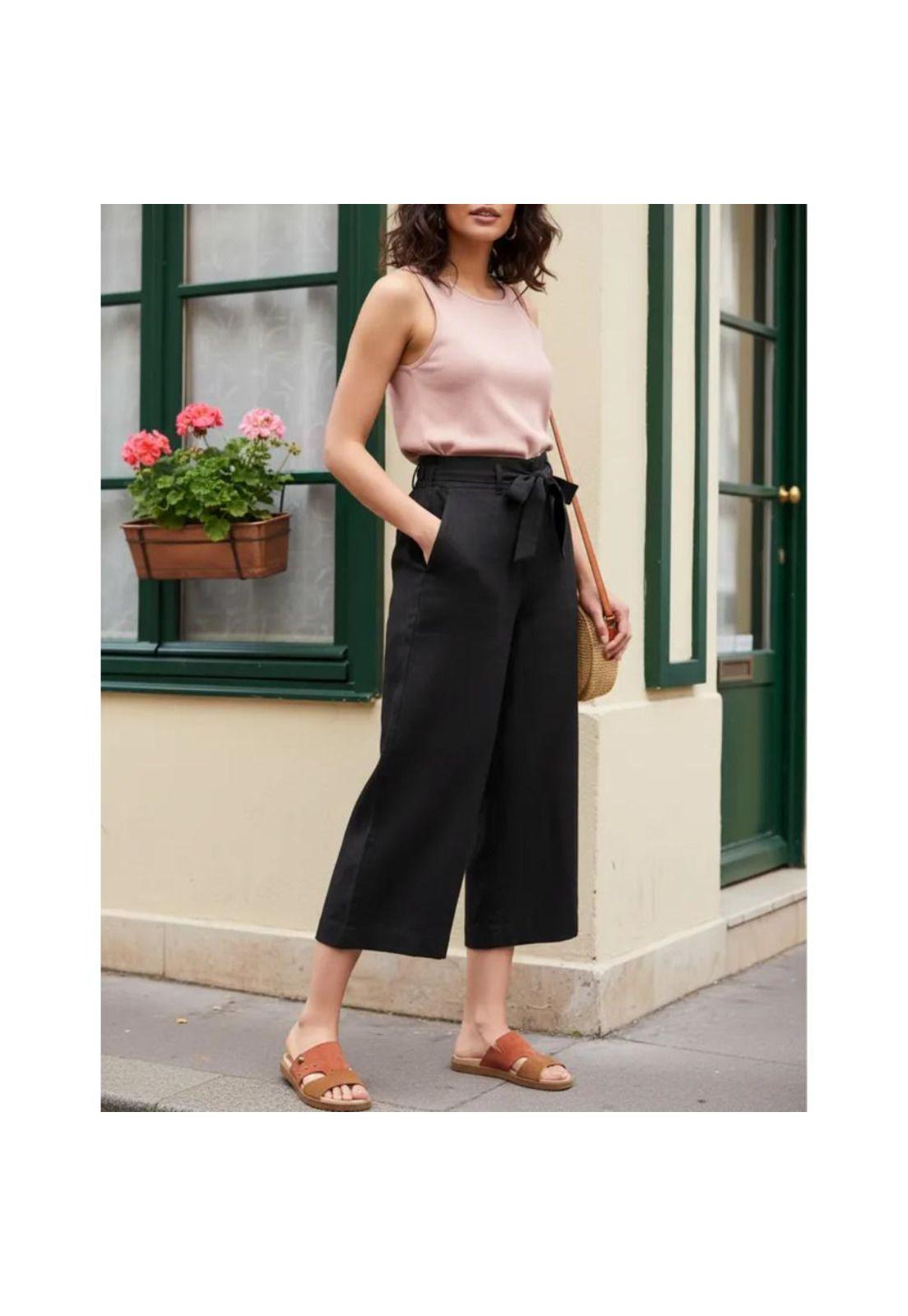 Pantalón Lino Palazzo Mujer Panama Jack - K847-7