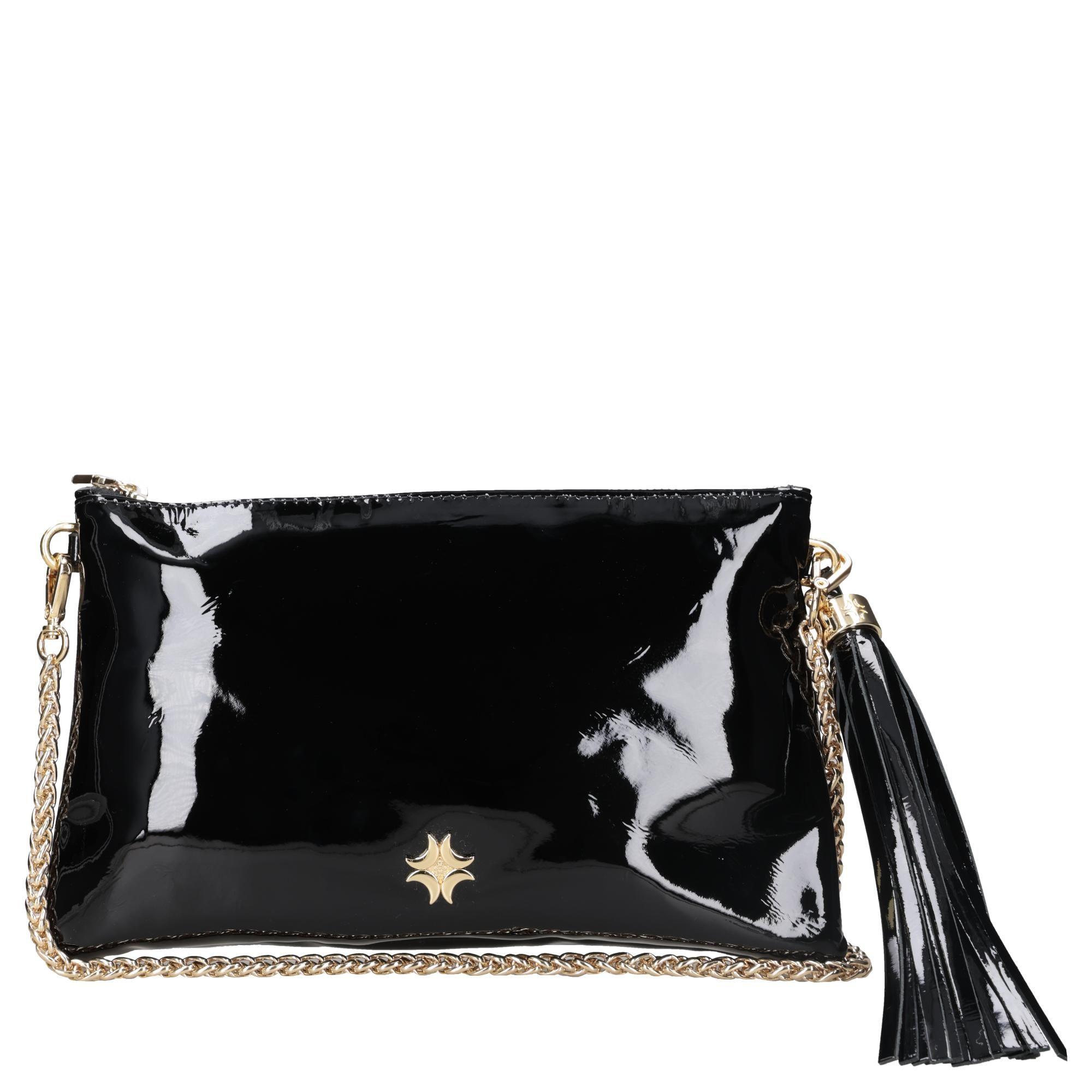 Cartera Cuero Charol y cadena Fiesta Luz Da Lua - LDM0180-2