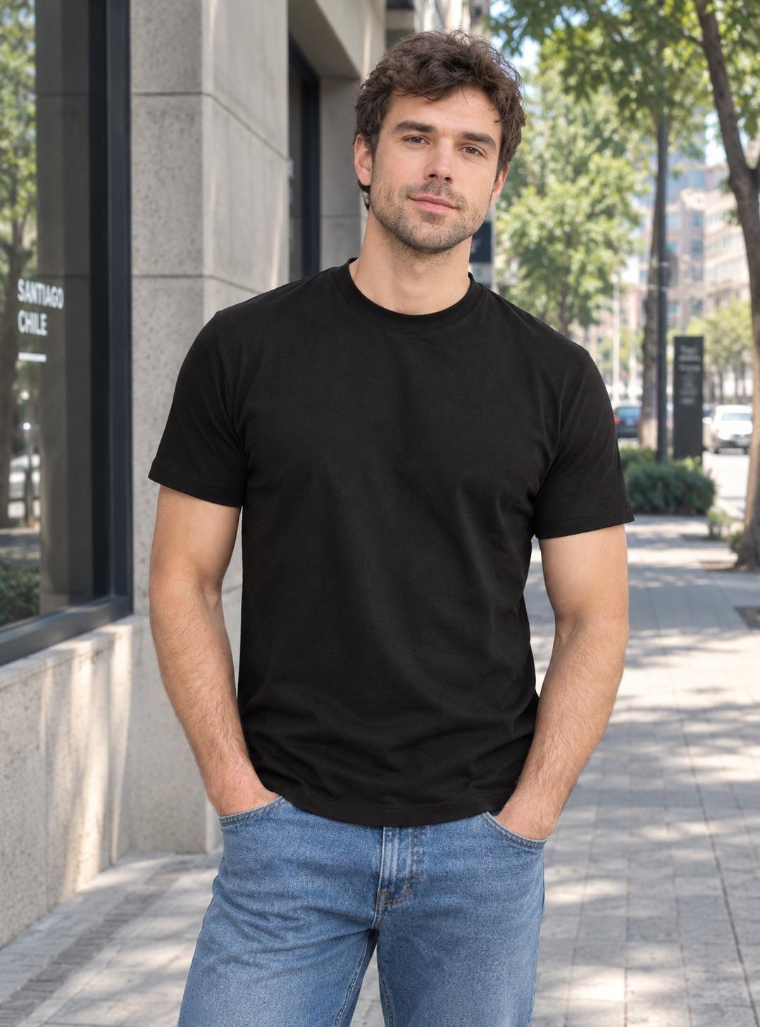 Polera Hombre Algodón-Spandex  Manga Corta Básica Panama Jack - PJH041M-0