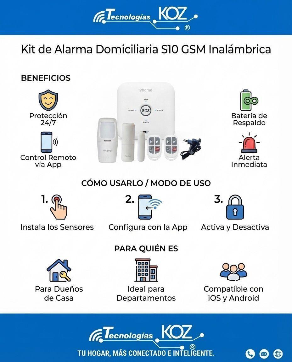 Central de Alarma S10 Pro Wifi Smart Home GSM 2G-3