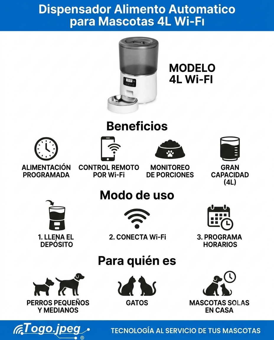 Dispensador Alimento  Automatico para Mascotas Wi-FI-3
