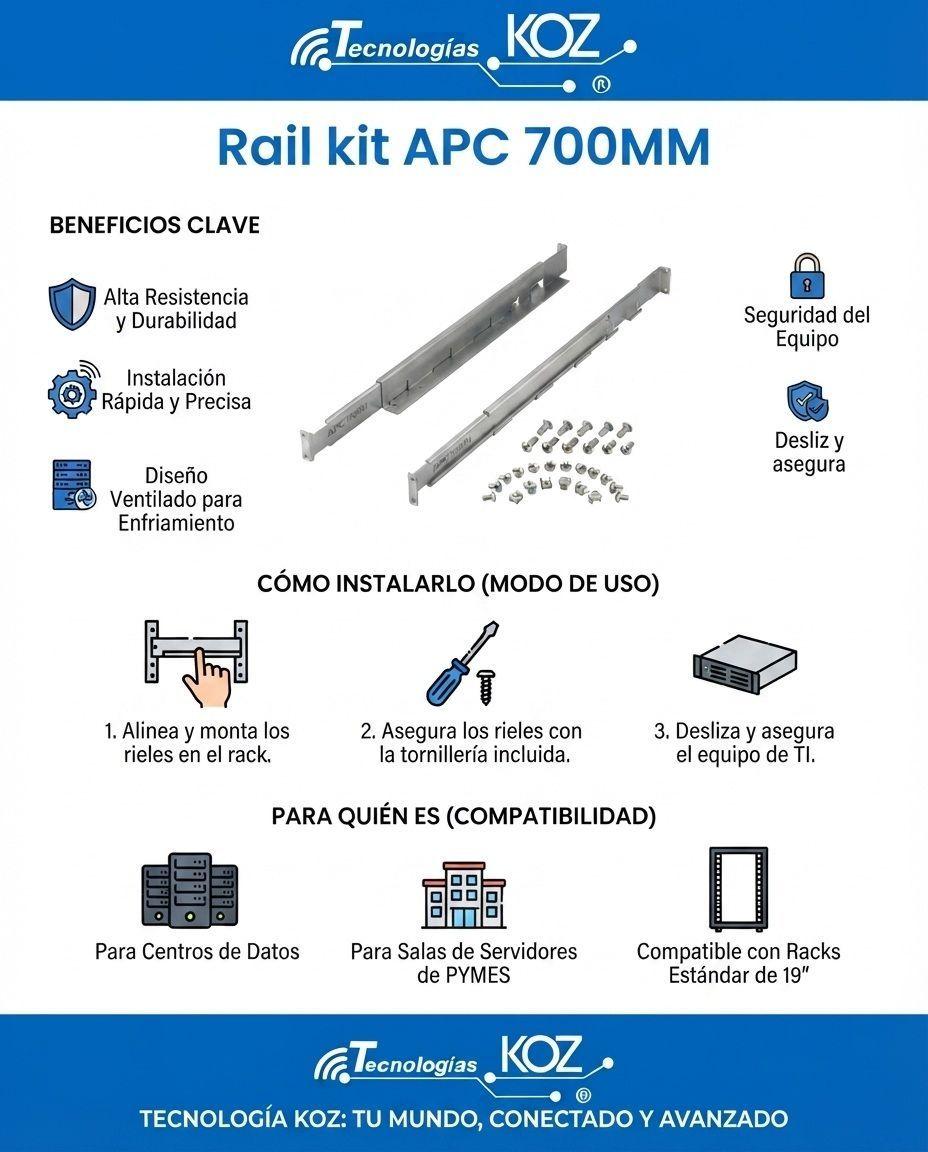 KIT DE RIEL de unidad UPS Easy de APC, 700 mm SRVRK1-3