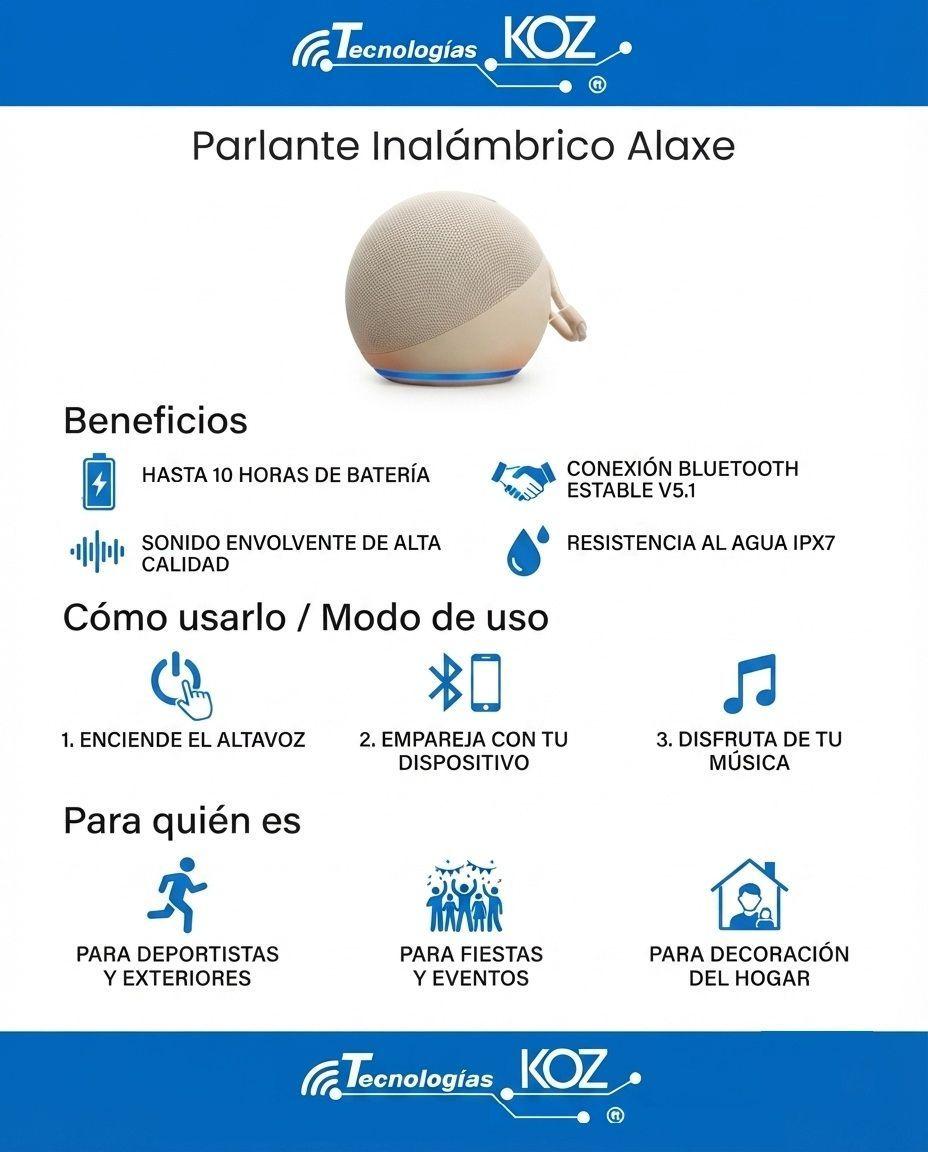 Parlante Inteligente Inalambrico Alaxe-3