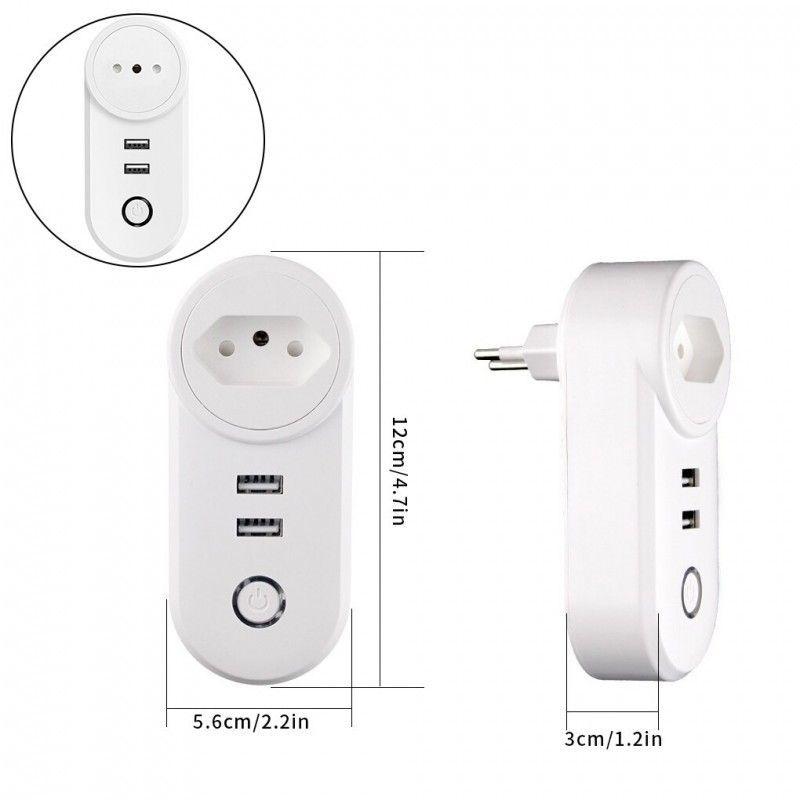 Enchufe Wifi Inteligente 10A con USB-4