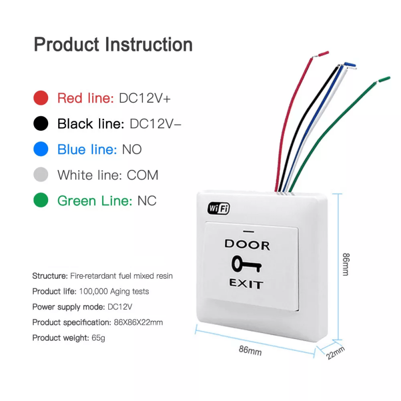 Botón de Salida Inteligente Wi-Fi Vhome | Pulsador para Portón y Chapa Eléctrica (Compatible con Alexa y Google Home)-2