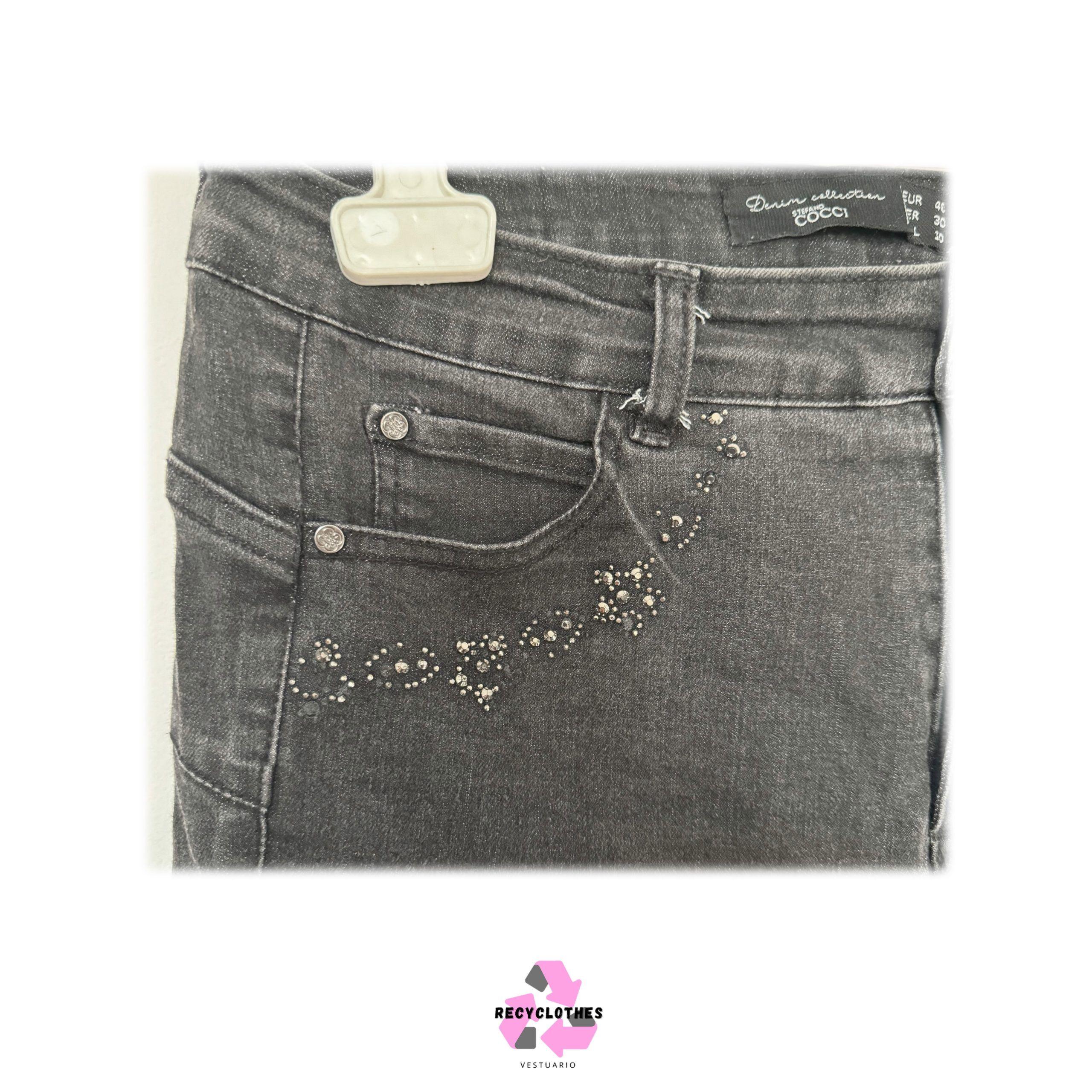 Jeans Negro Talla 40 Stefano Cocci-4
