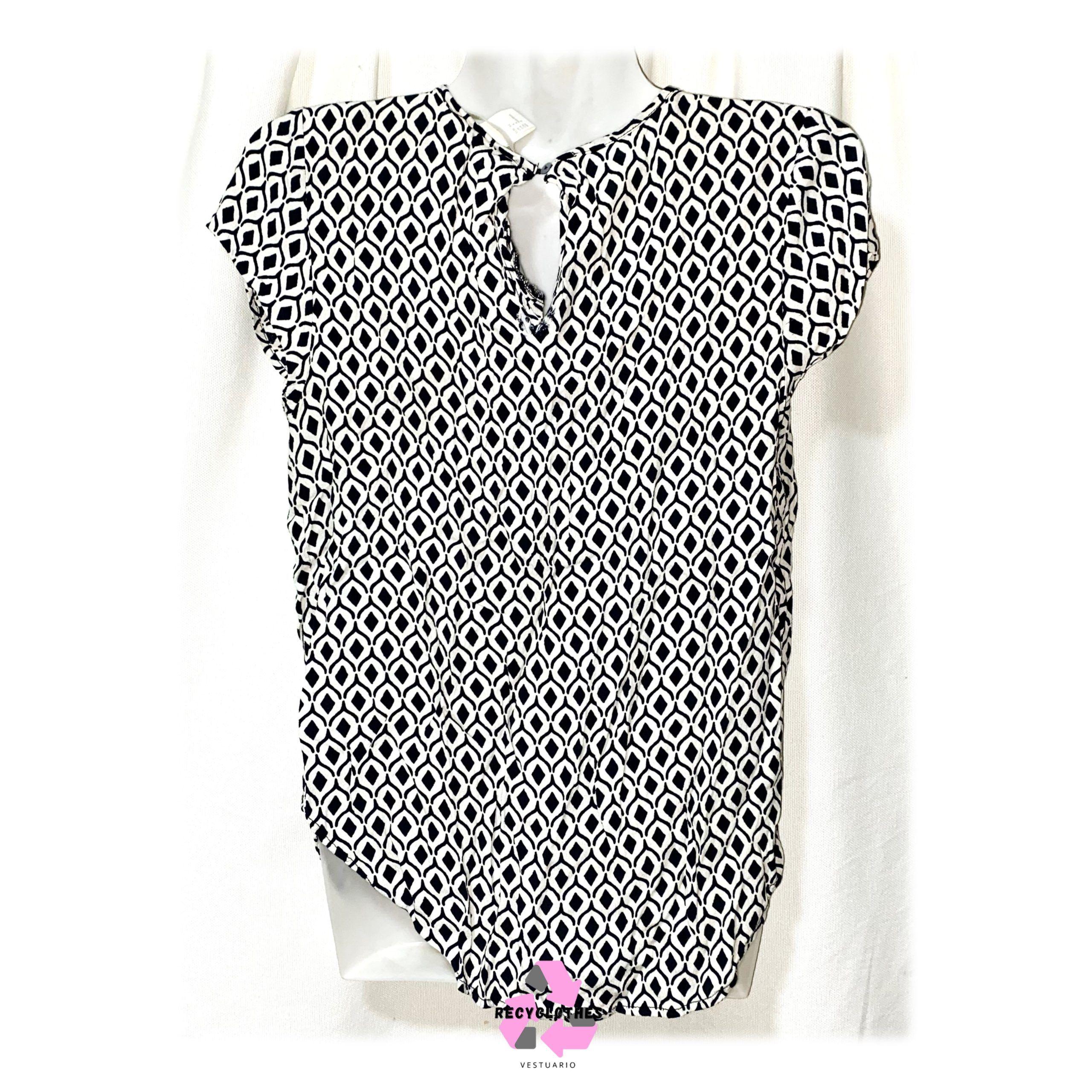 Polera Crema/negro 34 H&M-2