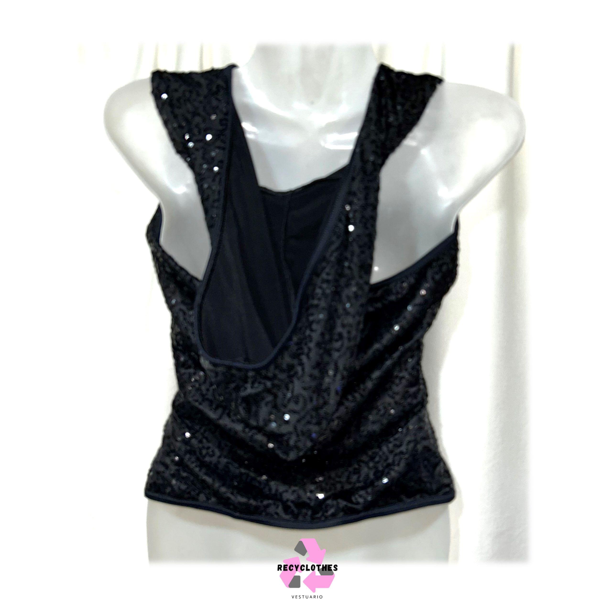 Chaqueta Lentejuelas Negra Talla Única-2