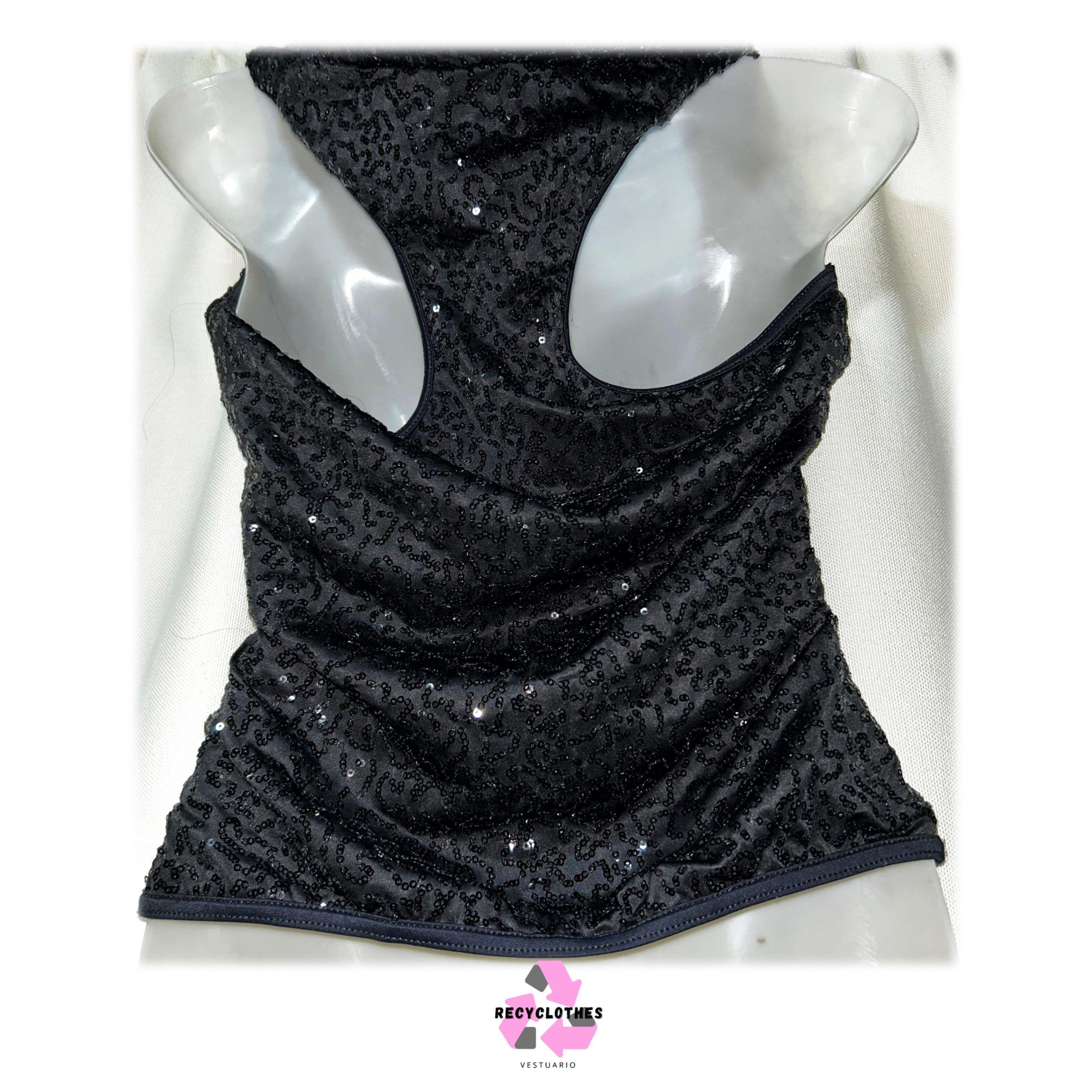 Chaqueta Lentejuelas Negra Talla Única-3