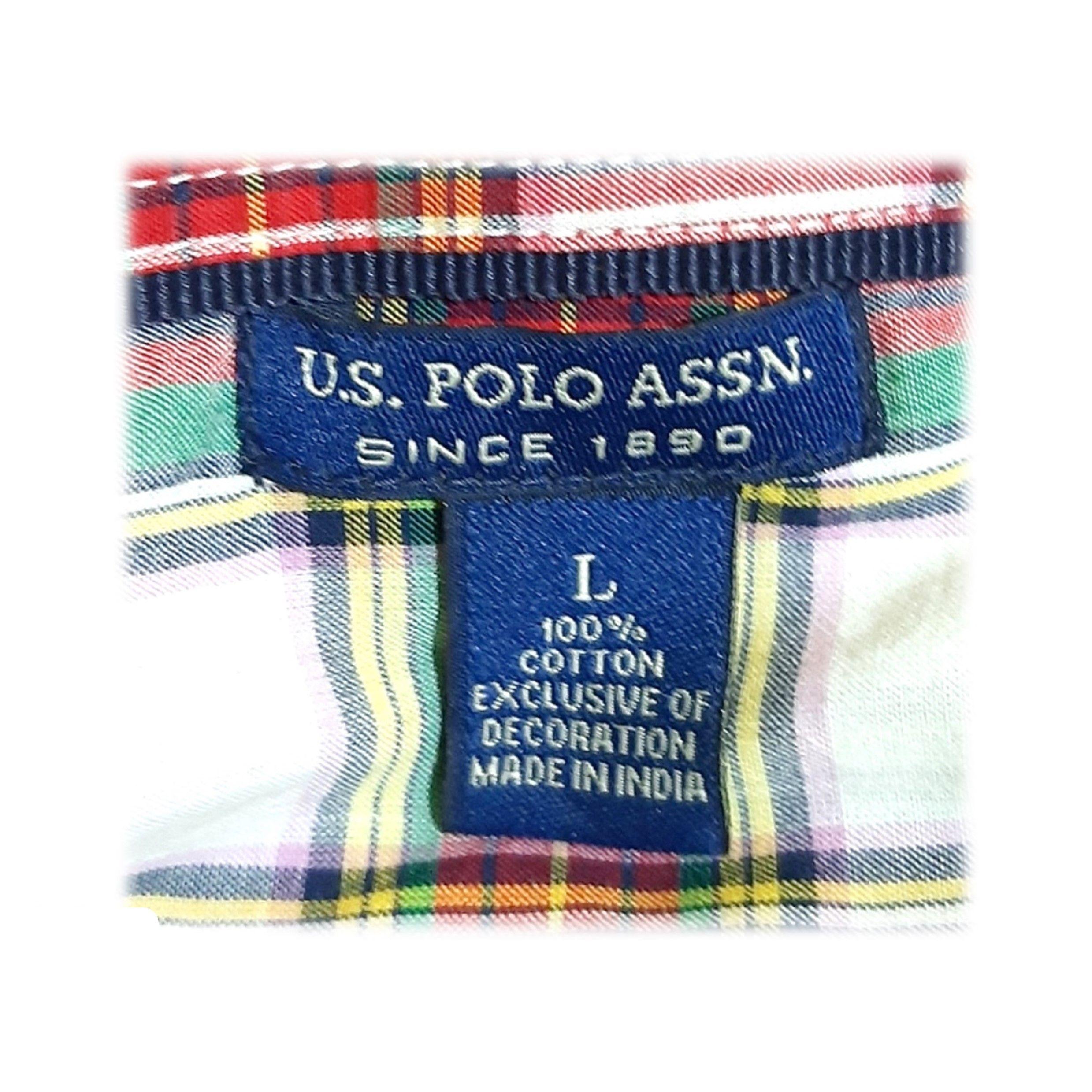 Camisa Verde/Rojo US Polo Talla L-3