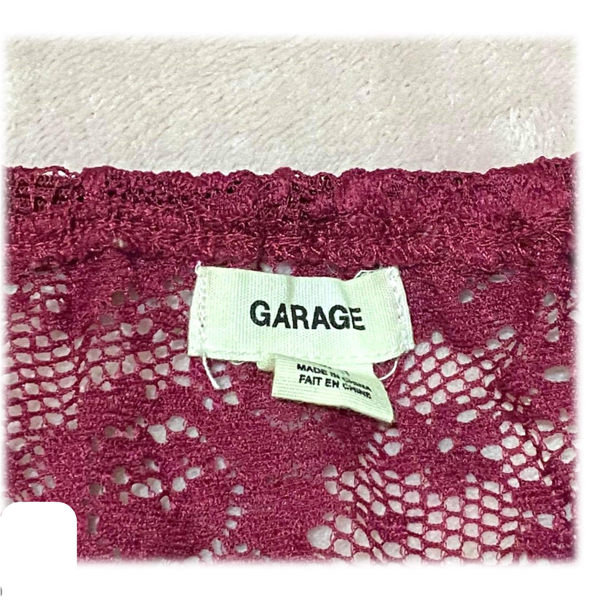Crop Top Burdeo de Encaje Garage Talla XS-2