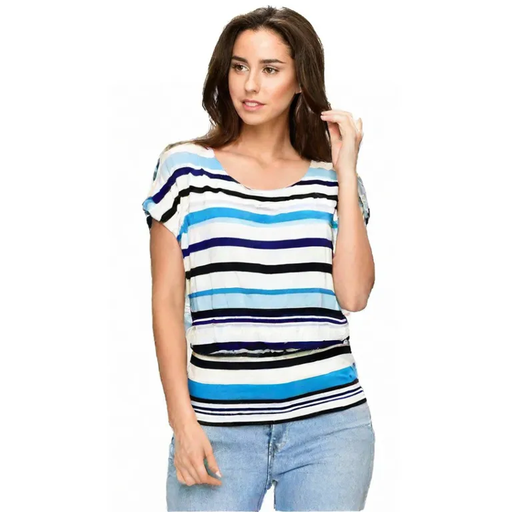 Polera Blanco/Celeste y Azul XXS White House-0