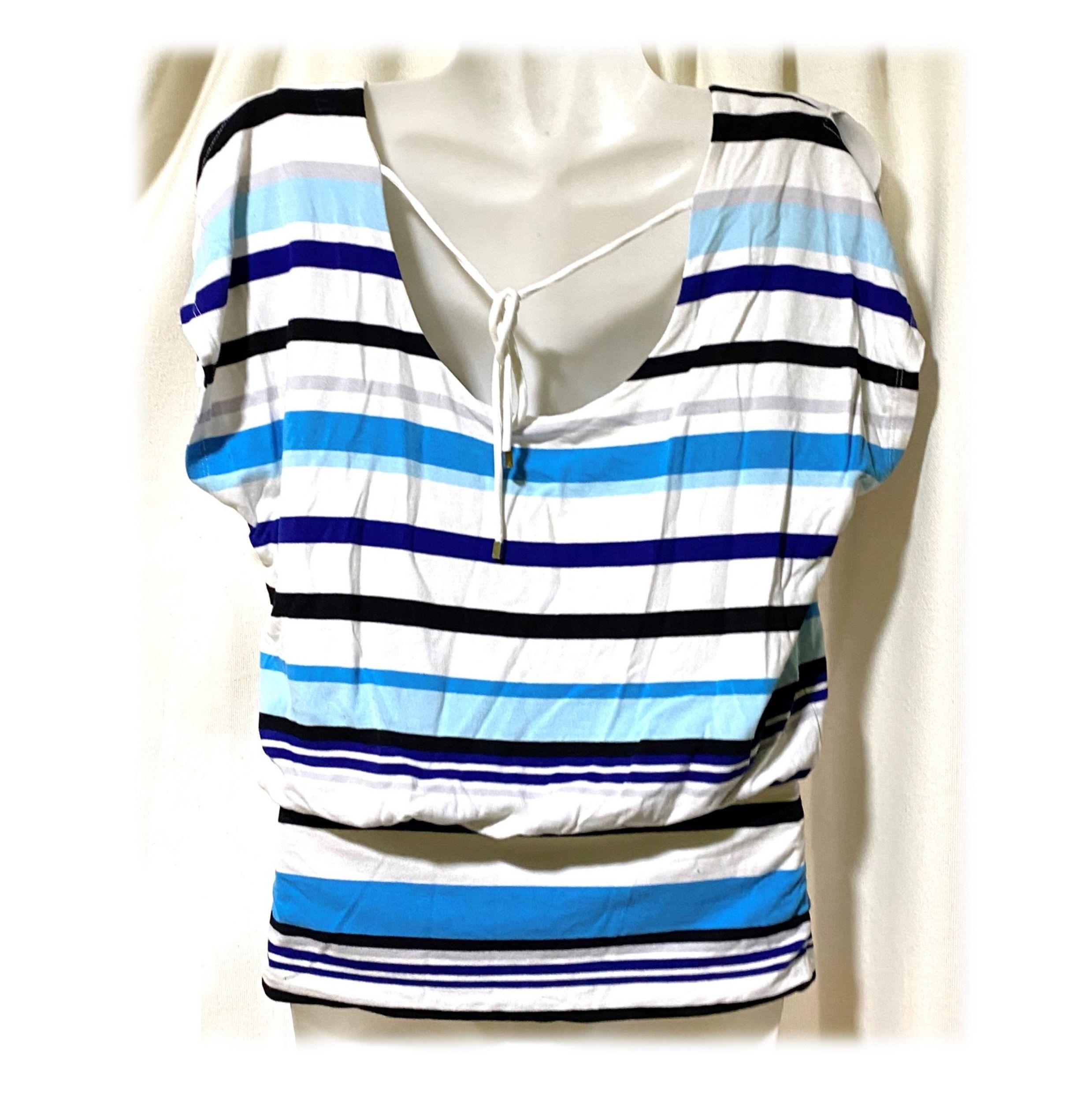 Polera Blanco/Celeste y Azul XXS White House-2