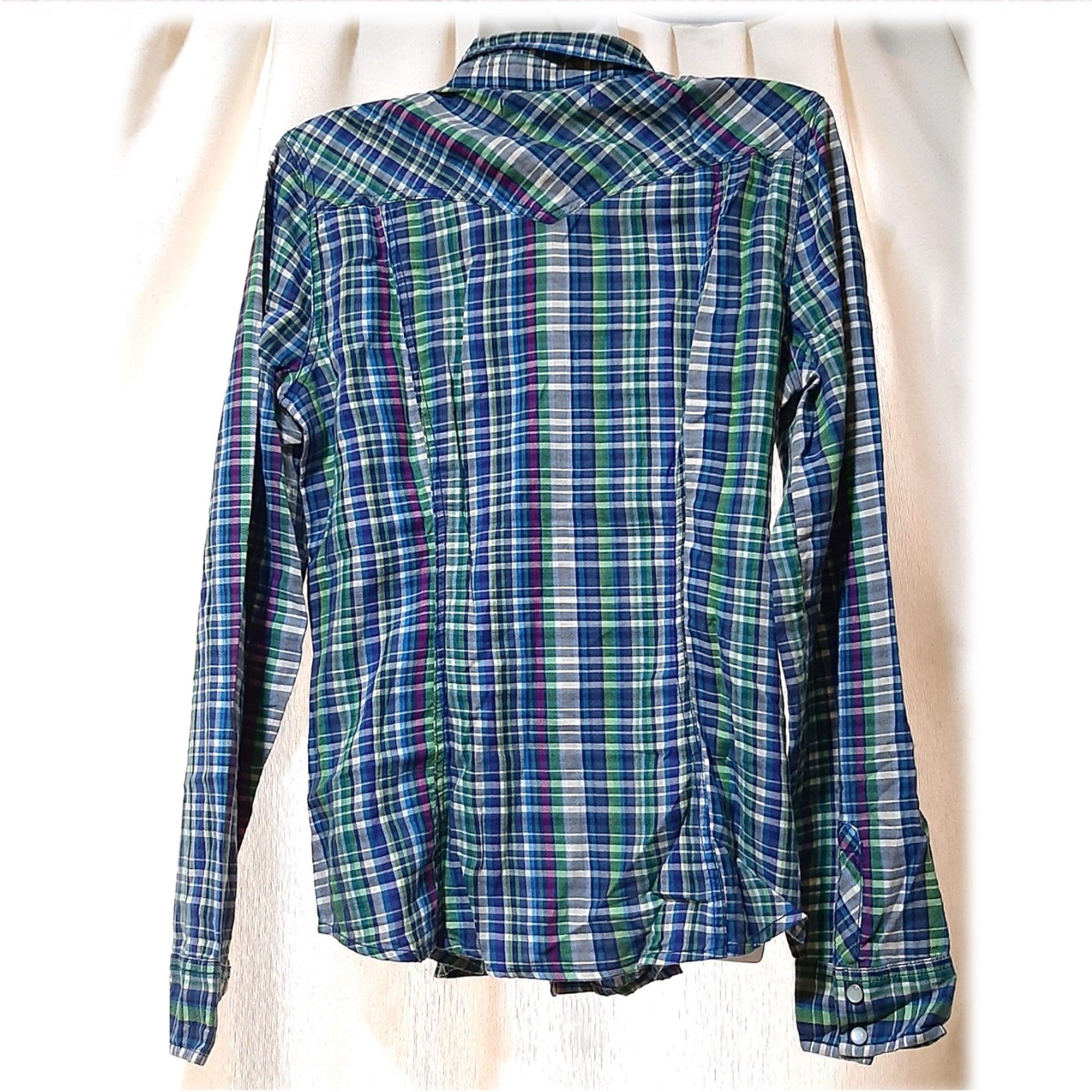 Camisa Azul/Verde Old Navy Talla S-2