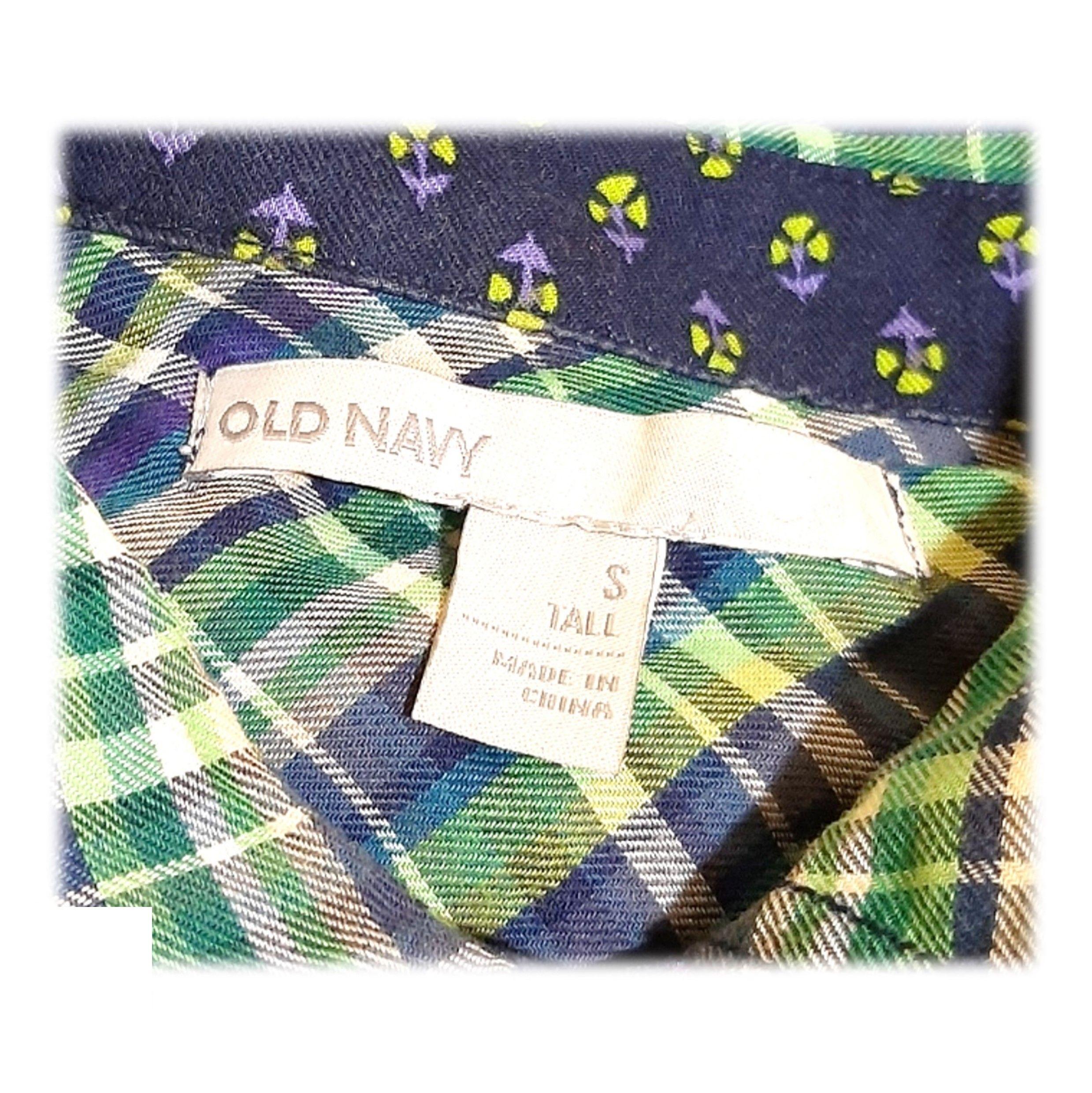 Camisa Azul/Verde Old Navy Talla S-3