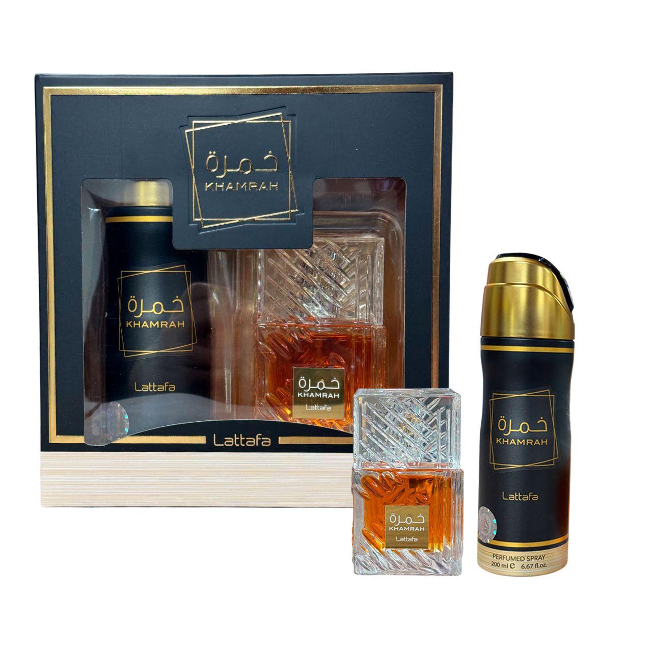 Set Lattafa Khamrah 100ML + Spray Edp Unisex-0