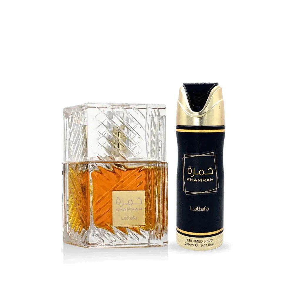 Set Lattafa Khamrah 100ML + Spray Edp Unisex-1