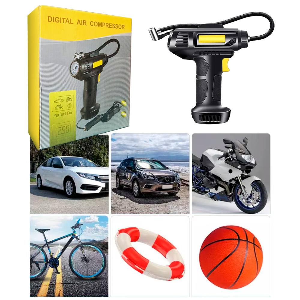 Compresor Inflador De Neumaticos Digital Para Autos-3