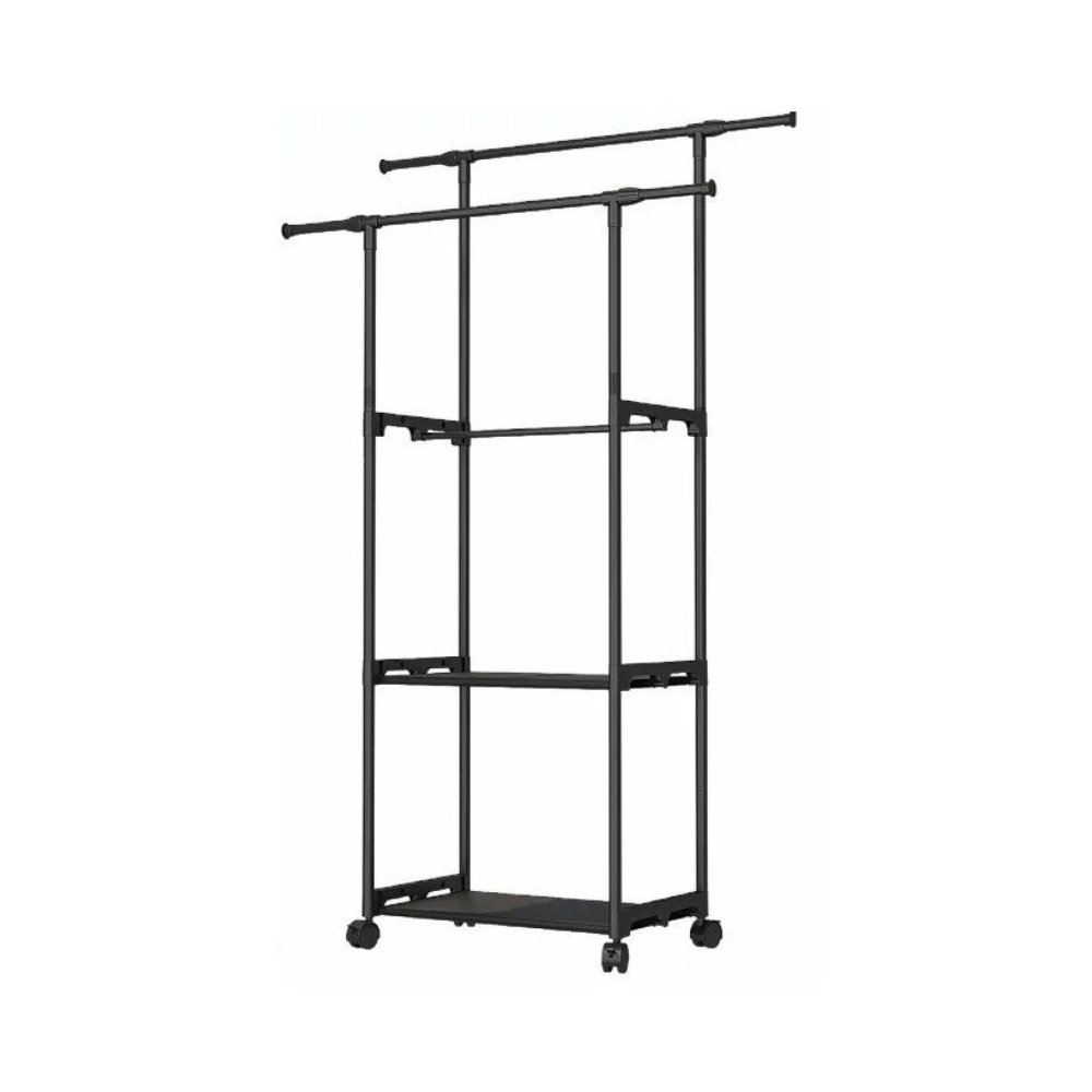 Rack Organizador Doble Para Ropa Perchero Ganchos Portátil-1