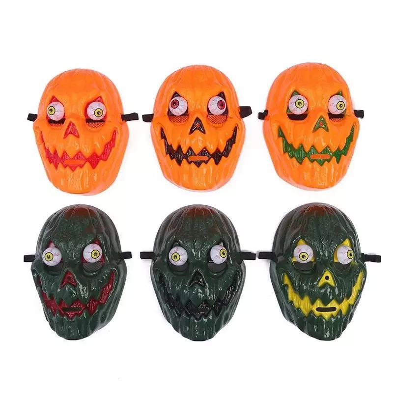 Mascara Halloween De Calabaza Disfraz Terror Ojos Locos-2