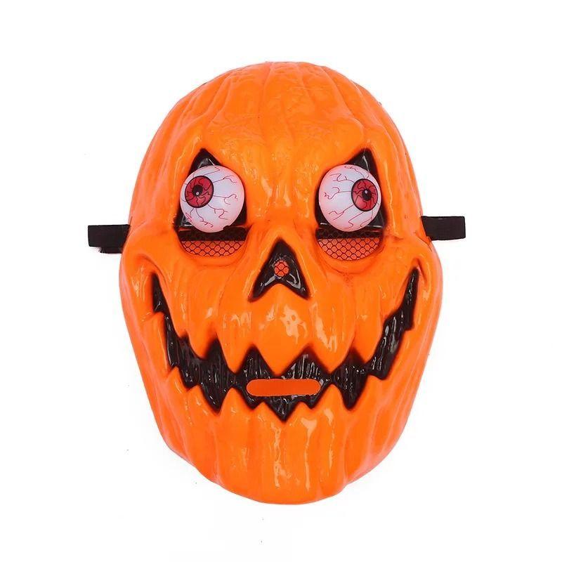 Mascara Halloween De Calabaza Disfraz Terror Ojos Locos-3