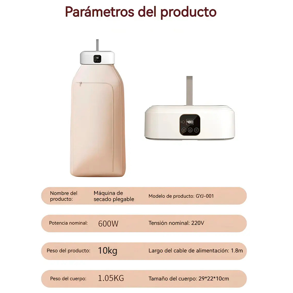 Secador De Ropa Port til El ctrico Uv Plegable 600w-1